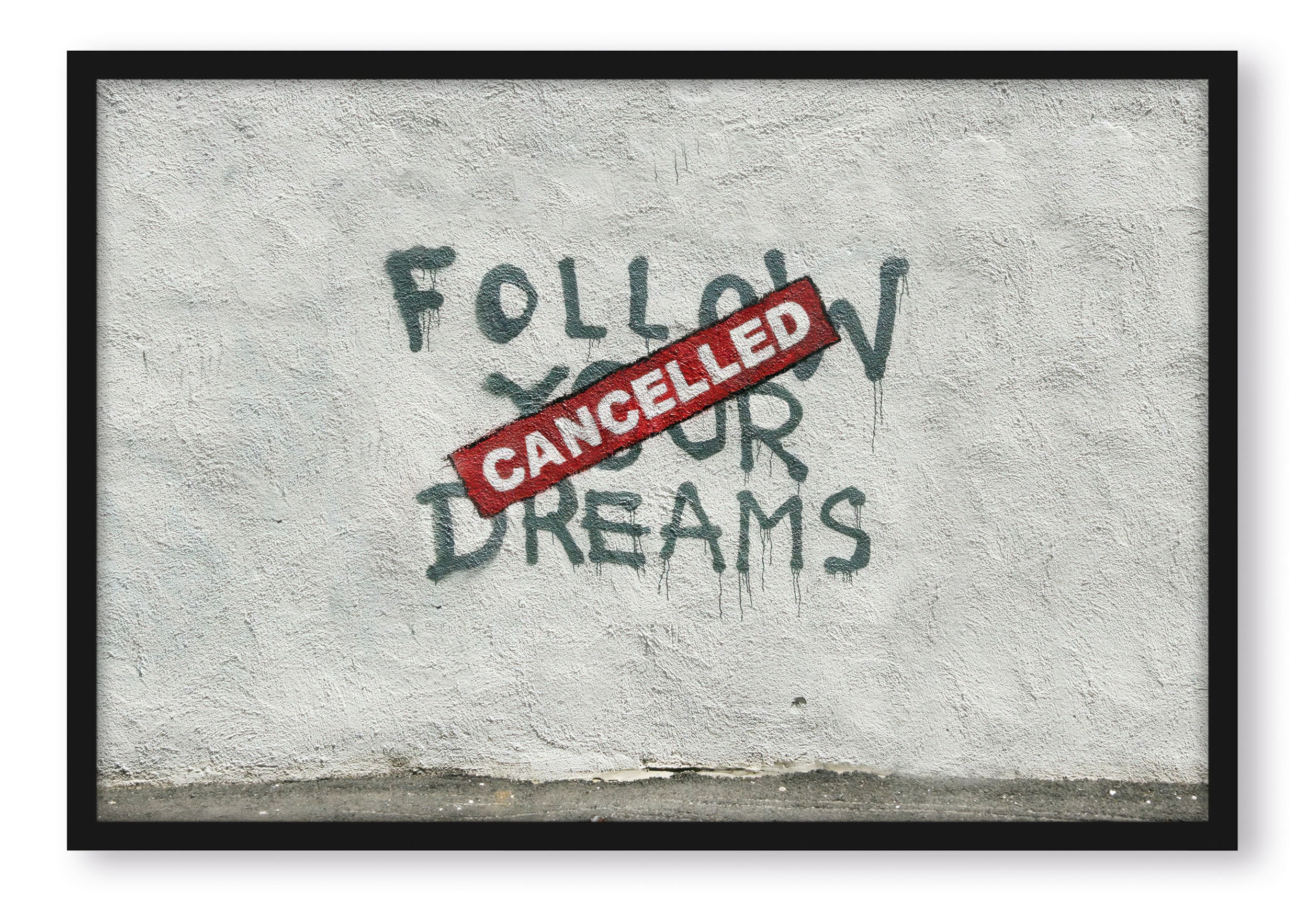 Banksy - Follow your Dreams 2.0, Poster im Rahmen