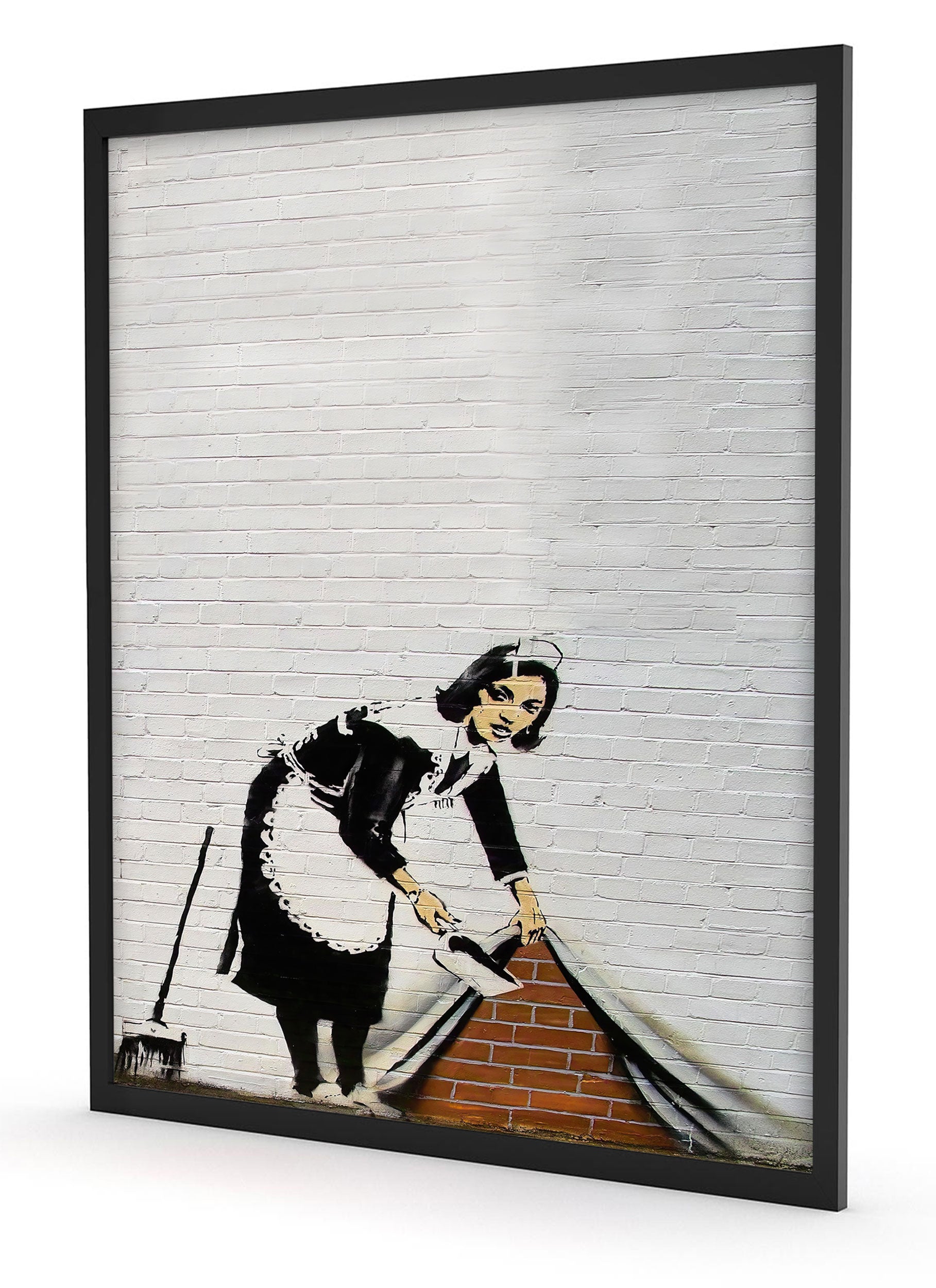 Banksy - Putz Frau 2.0 , Poster im Rahmen