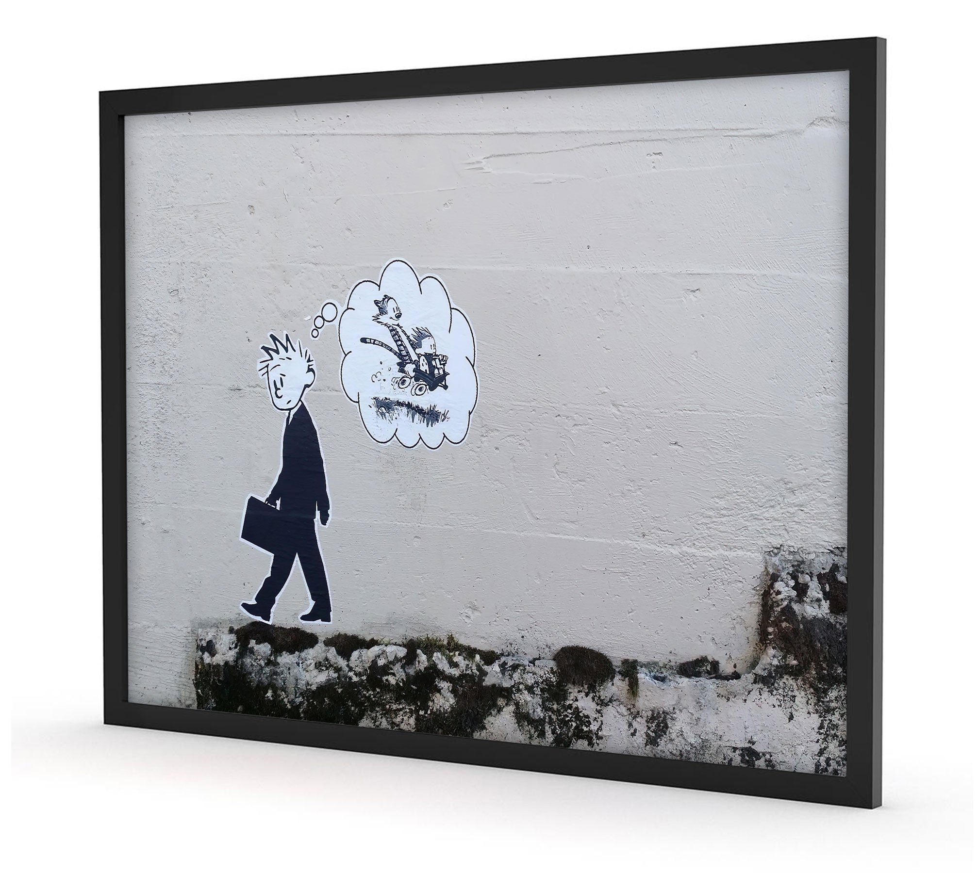 Banksy - Trauriger mann , Poster im Rahmen