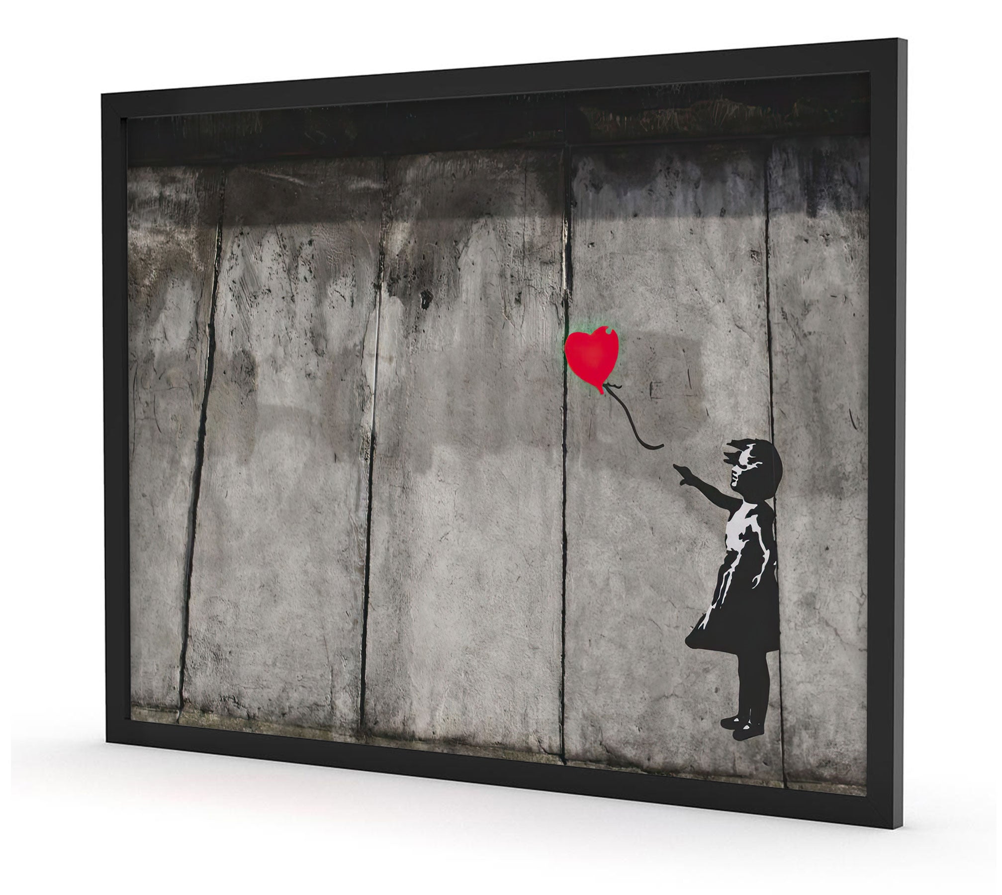 Banksy - Kind mit Ballon 2.0, Poster im Rahmen