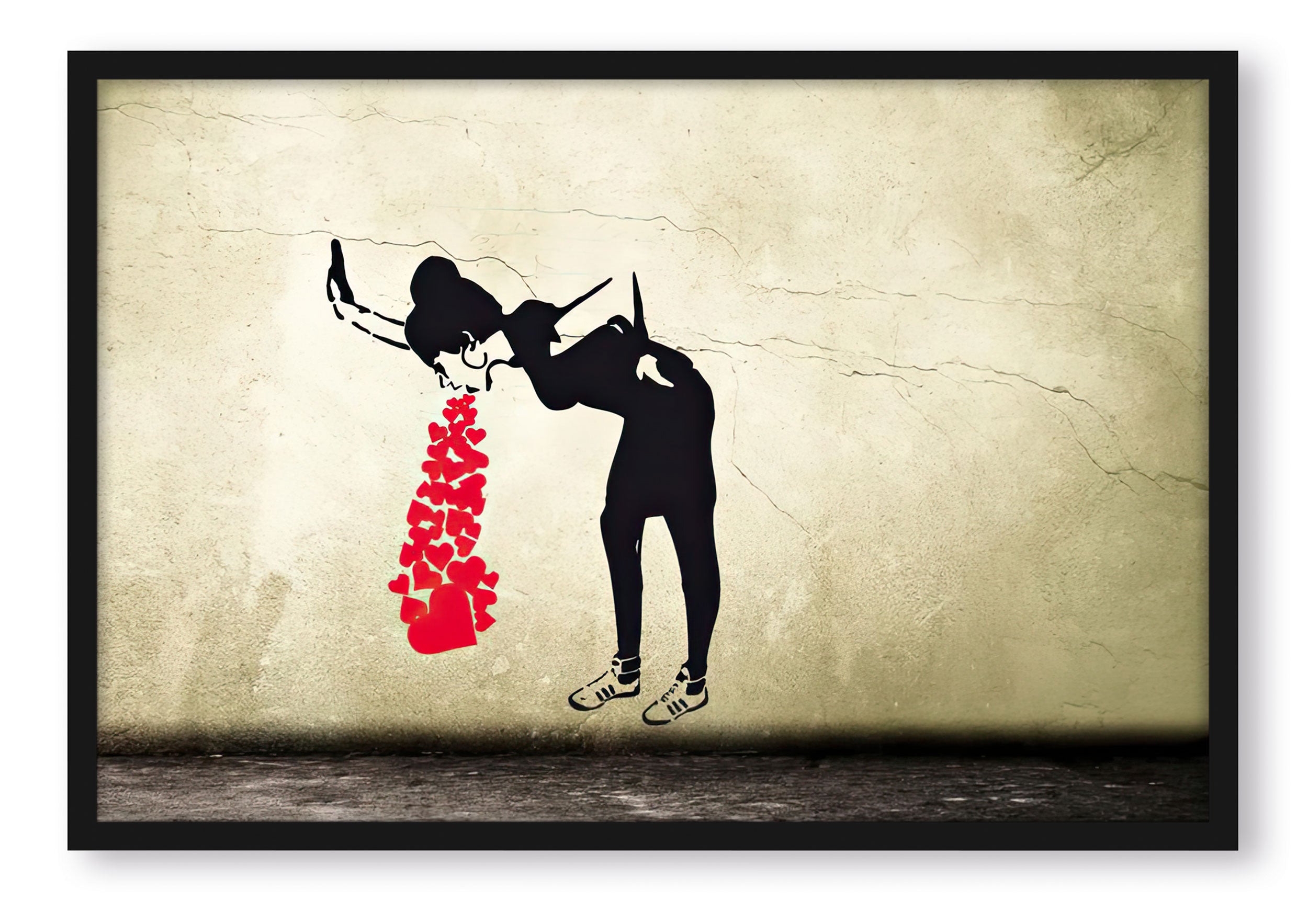 Banksy - Lovesick, Poster im Rahmen