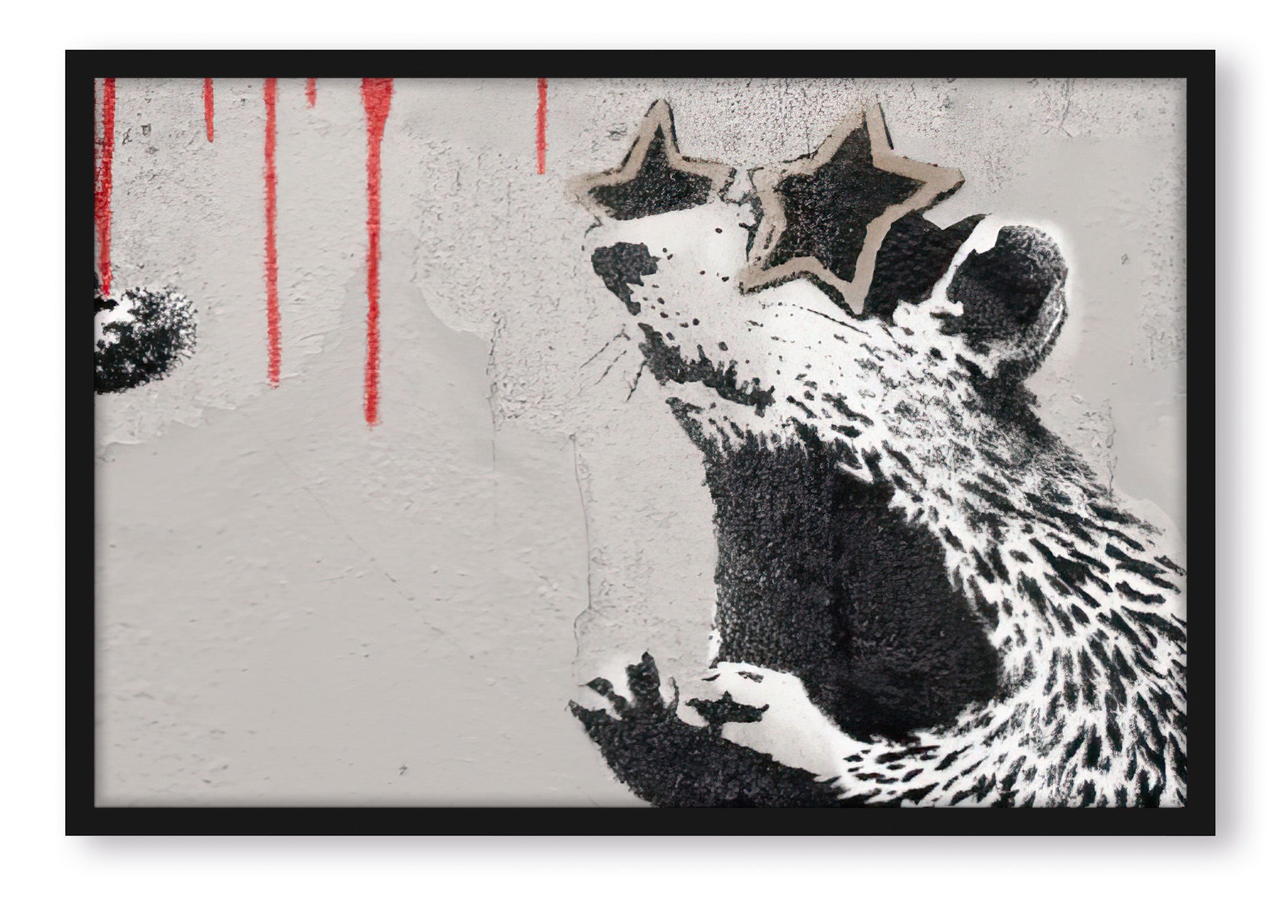 Banksy - Ratte mit Sonnenbrille, Poster im Rahmen