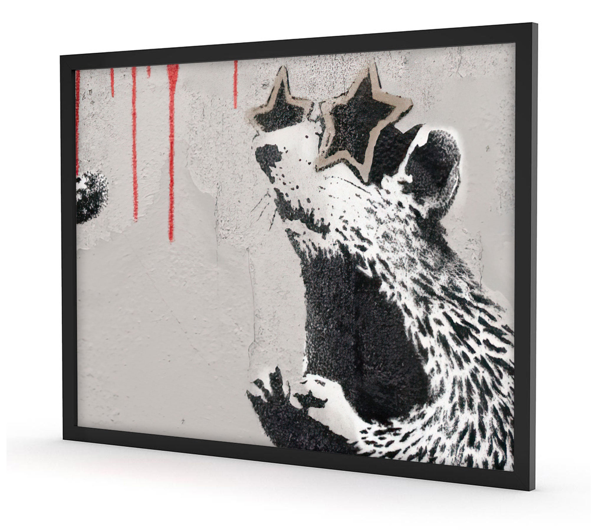 Banksy - Ratte mit Sonnenbrille, Poster im Rahmen