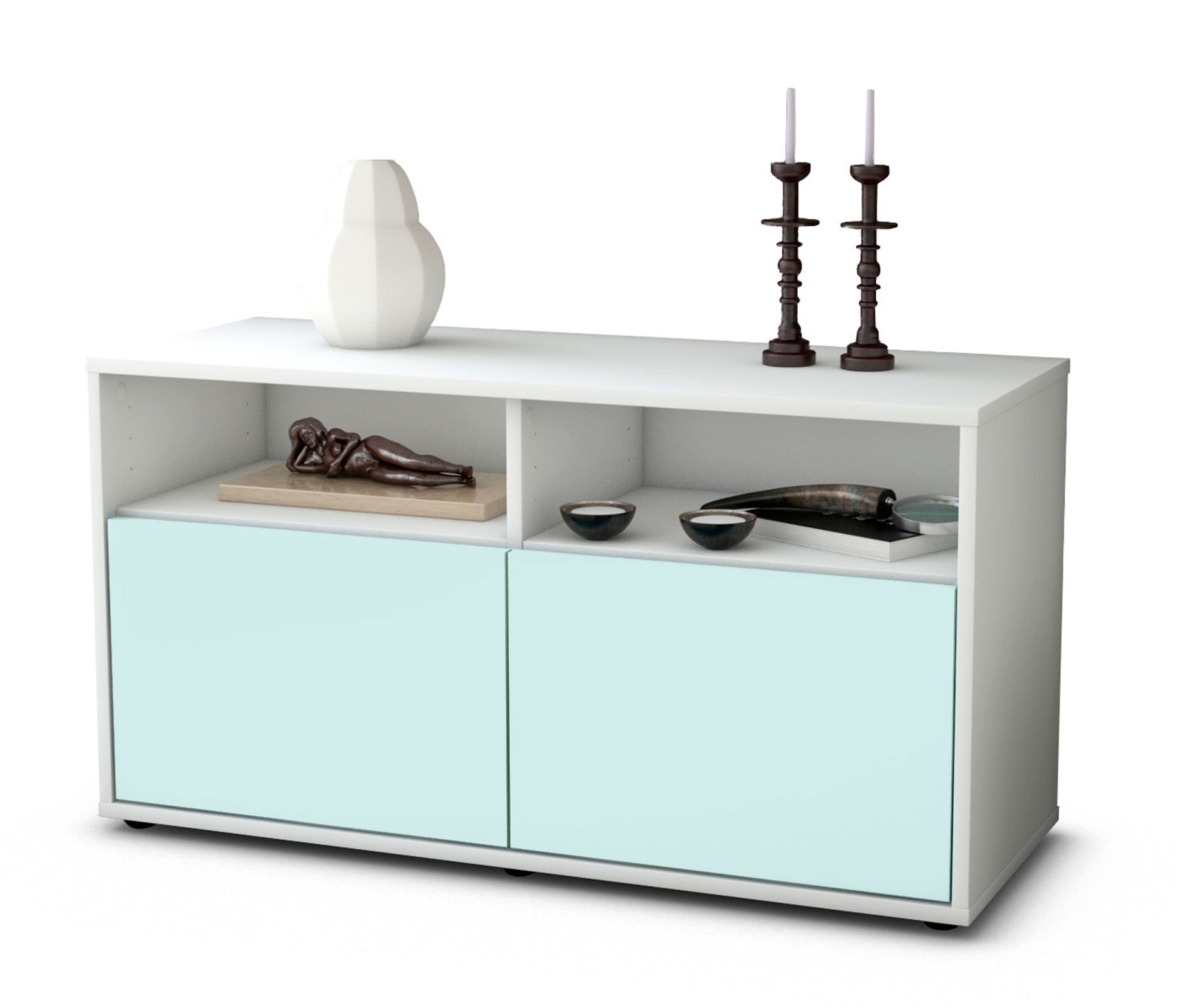 Lowboard - Alegra - Design Farbakzent - Freistehend mit Push to Open 92 cm Weiss