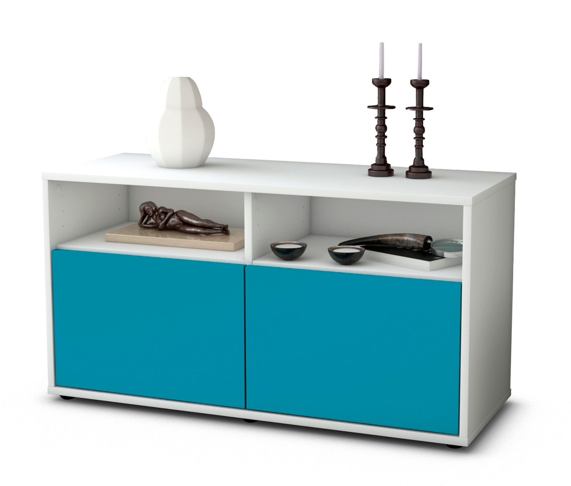 Lowboard - Alegra - Design Farbakzent - Freistehend mit Push to Open 92 cm Weiss