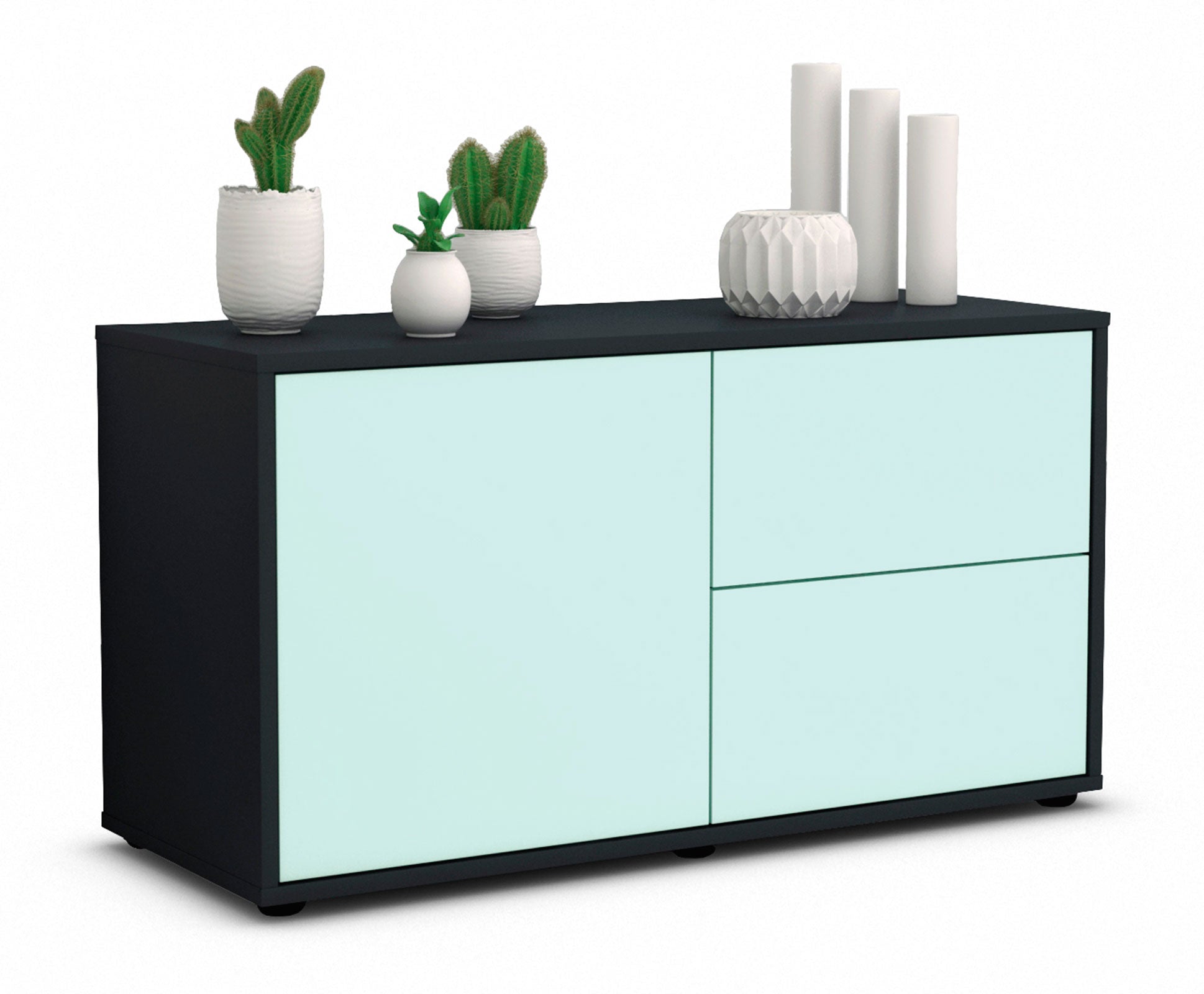 Lowboard - Adria - Design Farbakzent - Freistehend mit Push to Open 92 cm Anthrazit