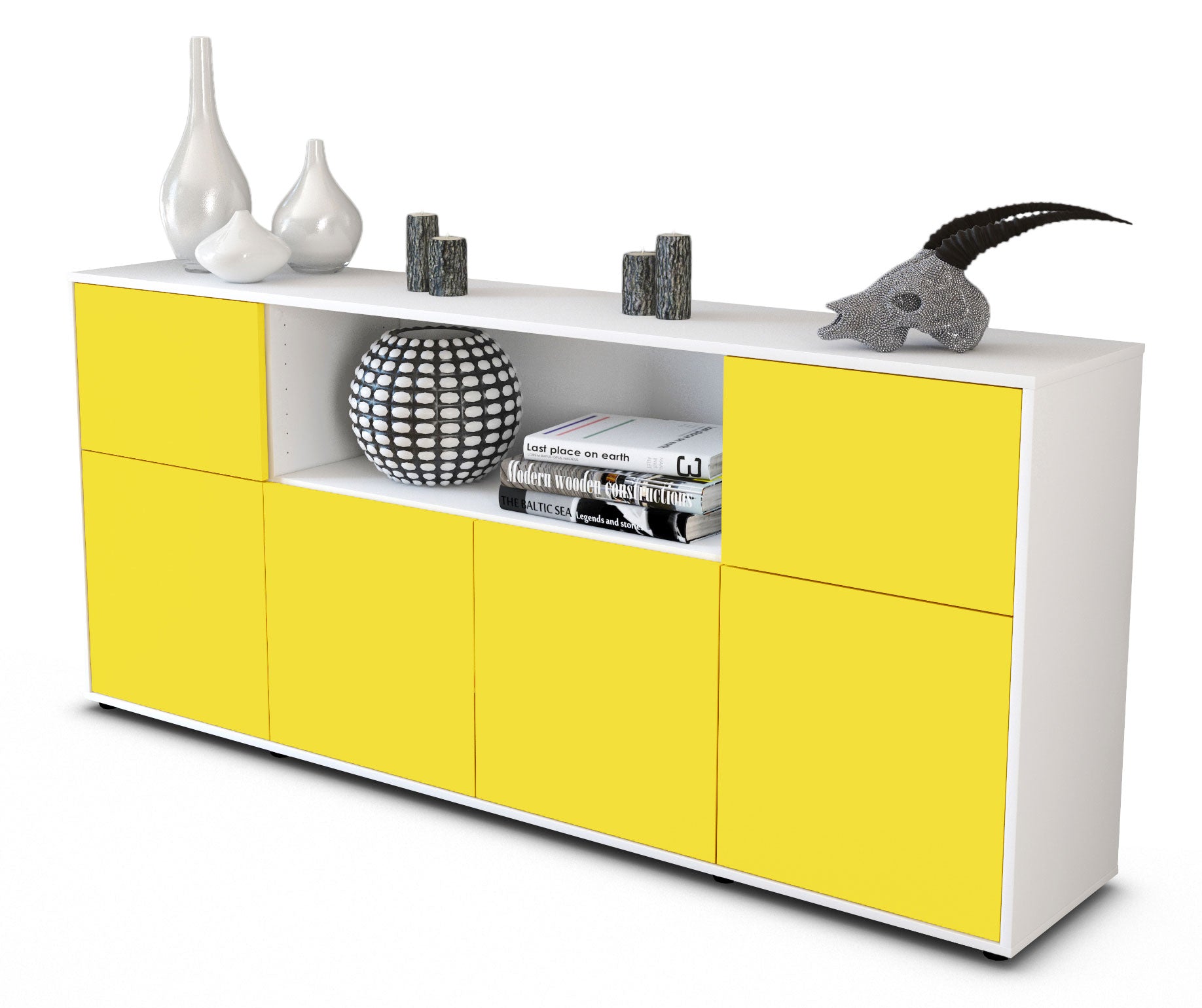 Sideboard - Ermentrude - Design Farbakzent - Freistehend mit Push to O