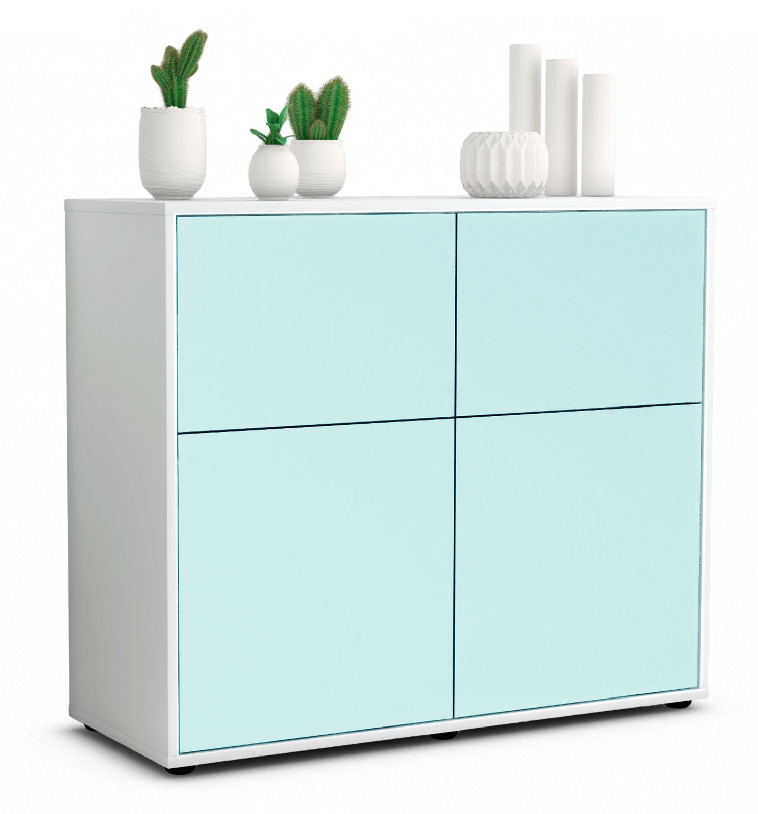 Sideboard - Calliope - Design Farbakzent - Freistehend mit Push to open  92 cm Weiss