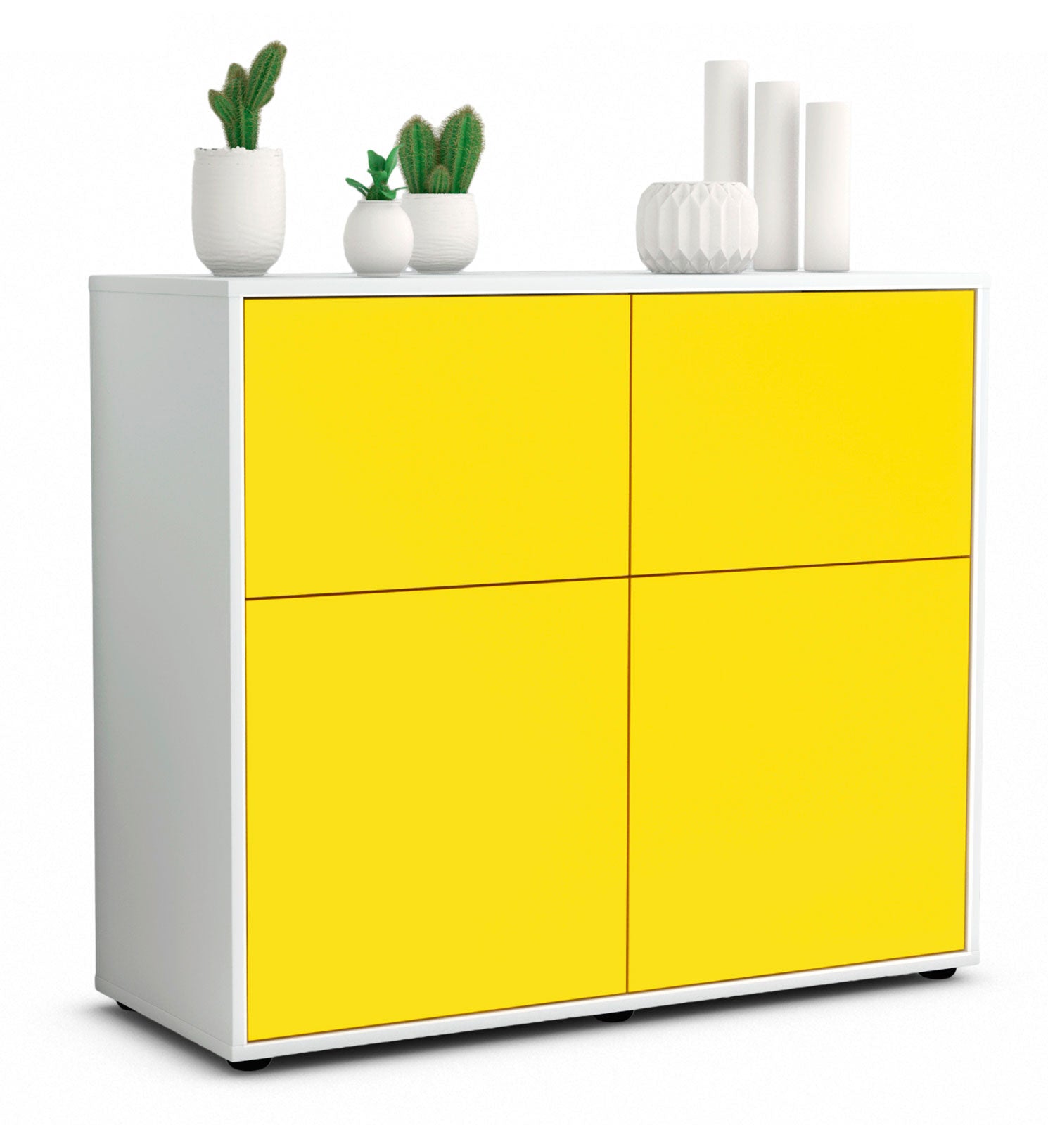 Sideboard - Calliope - Design Farbakzent - Freistehend mit Push to open  92 cm Weiss