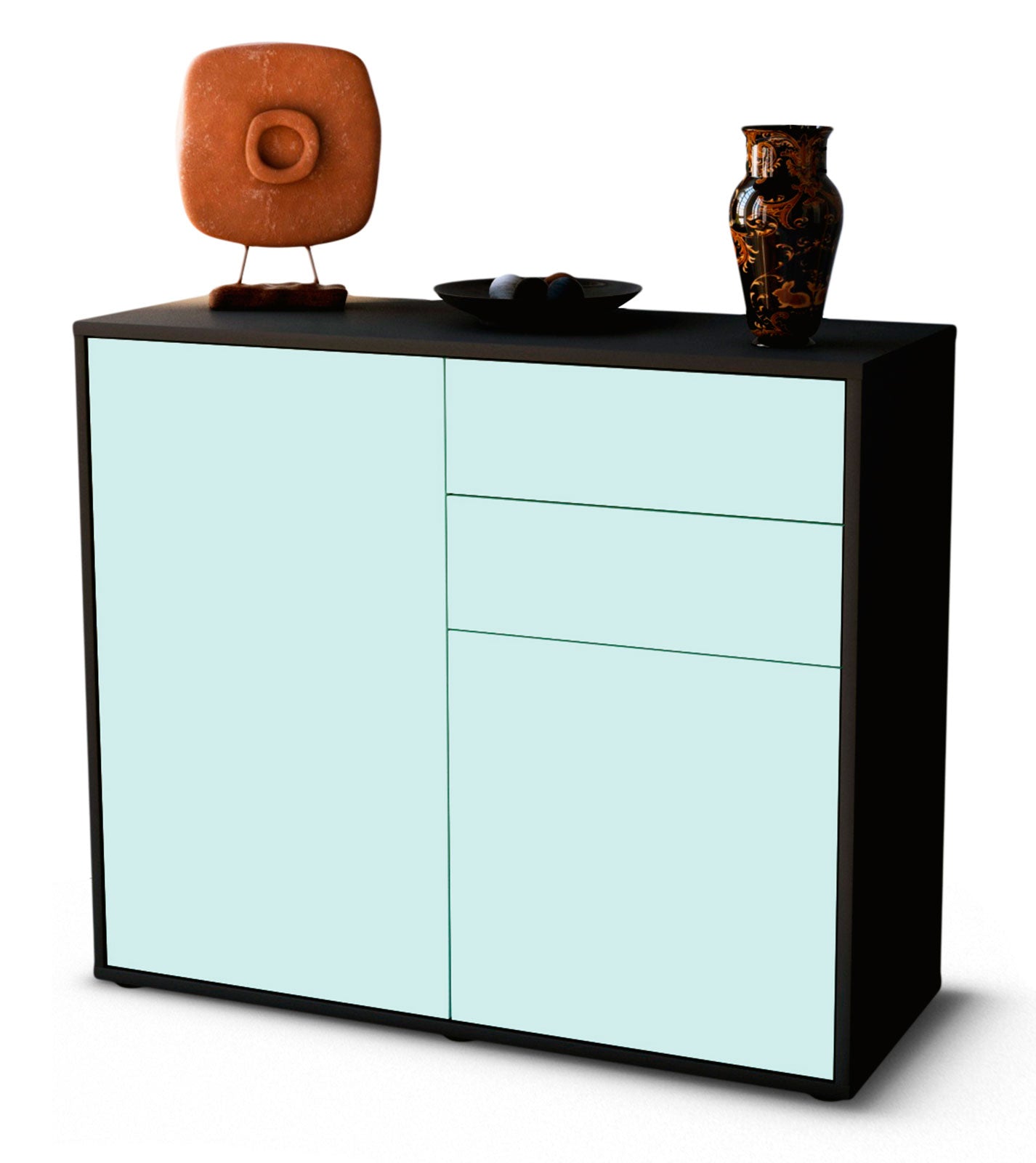 Sideboard - Chantal - Design Farbakzent - Freistehend mit Push to open  92 cm Anthrazit