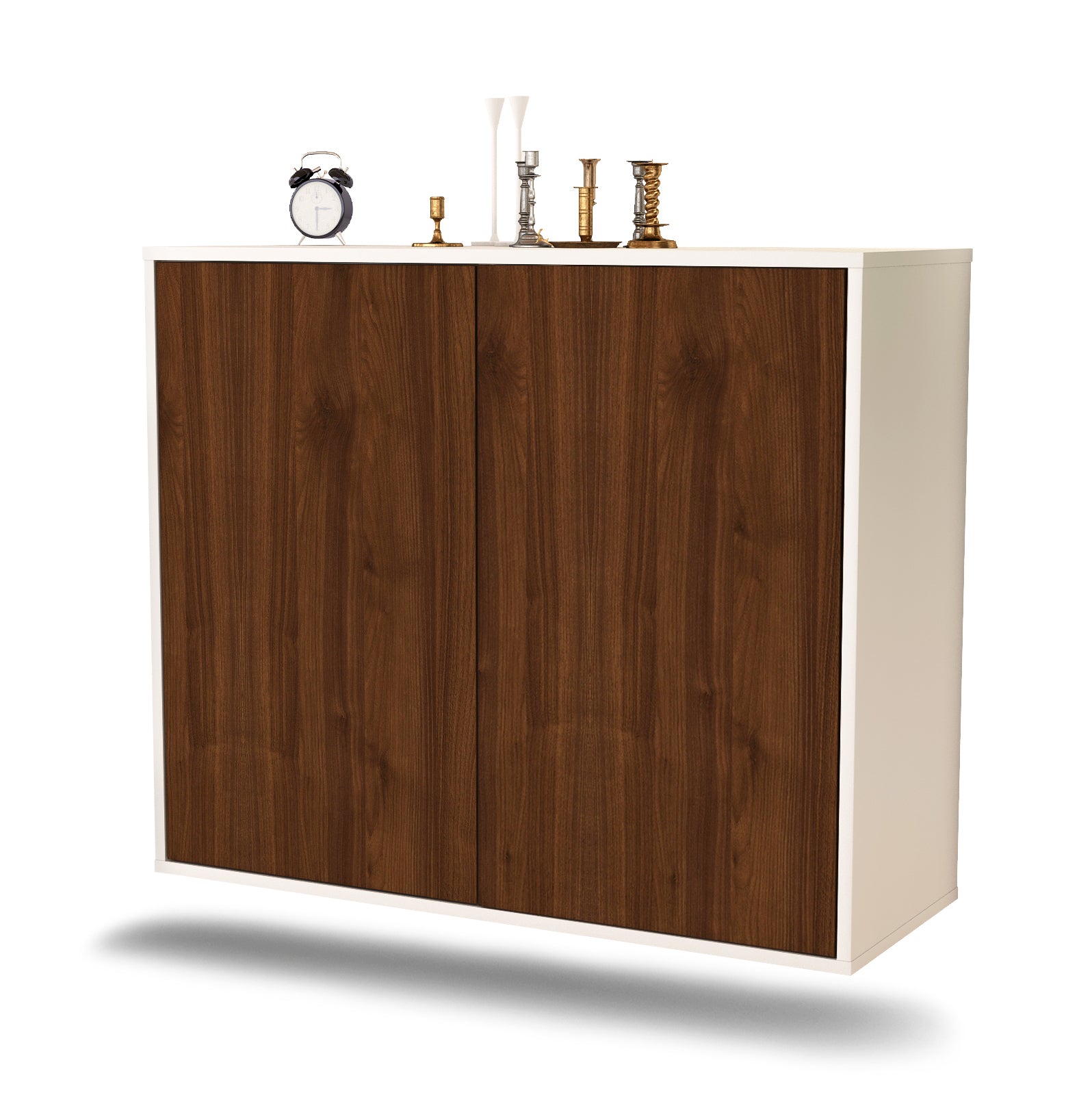 Sideboard - Blanka - Design Holzdekor - Wandmontiert mit Push to open  92 cm Weiss