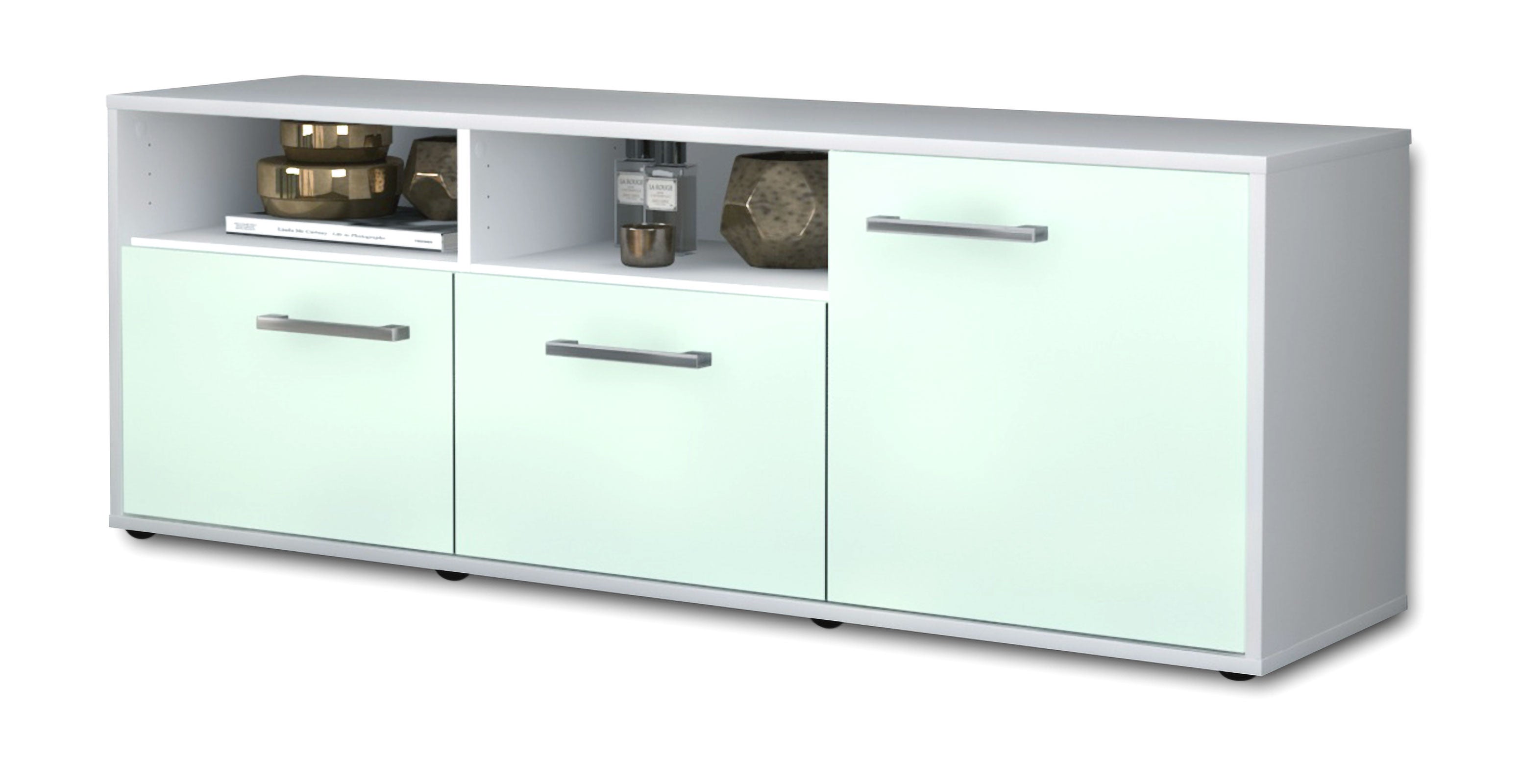 Lowboard - Anina - Design Farbakzent - Freistehend mit Griffe 136 cm Weiss