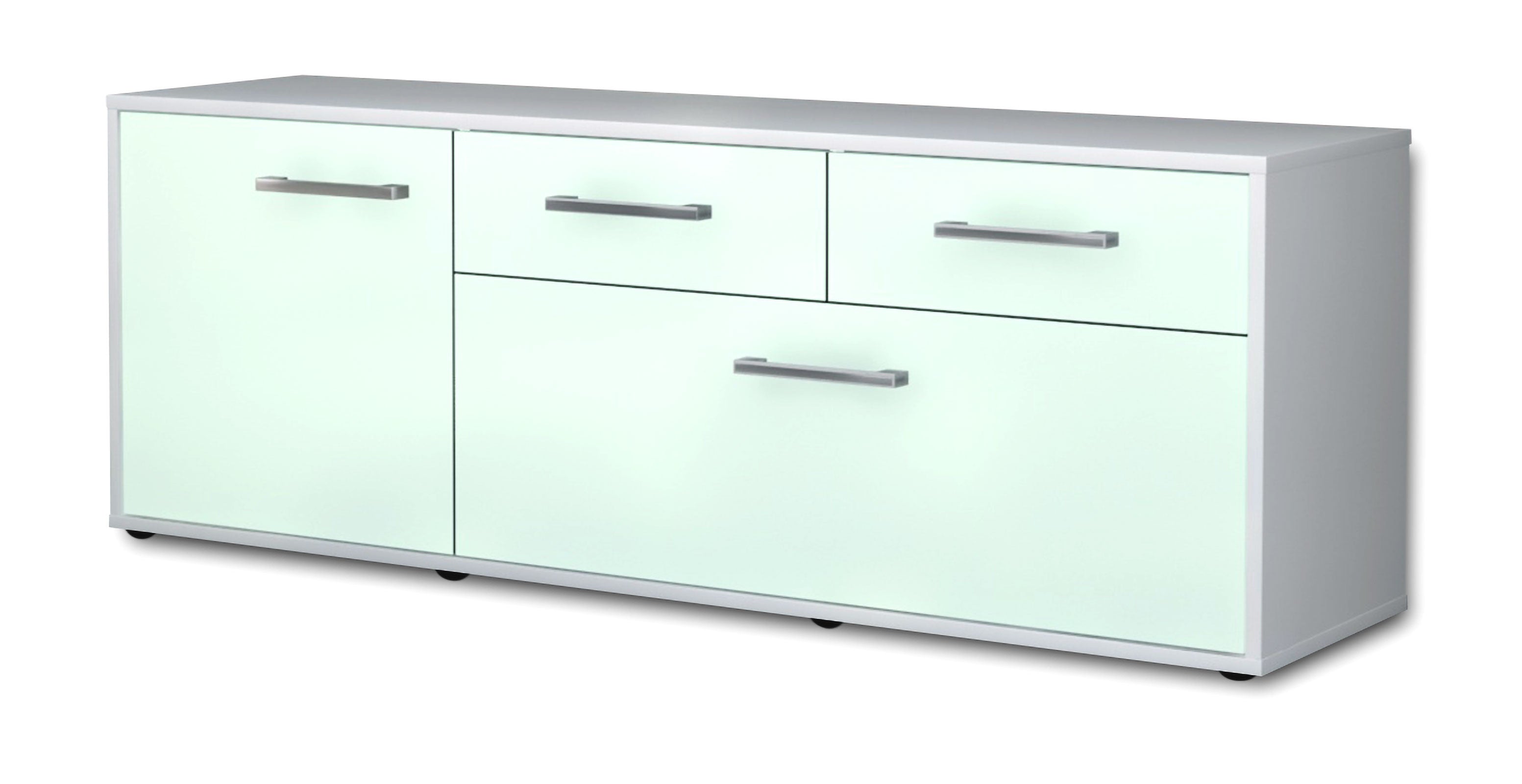 Lowboard - Annabell - Design Farbakzent - Freistehend mit Griffe 136 cm Weiss