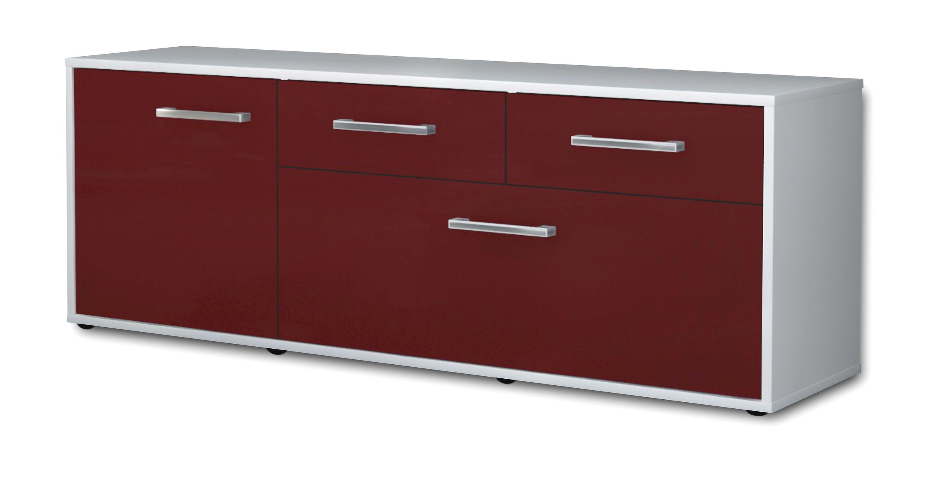 Lowboard - Annabell - Design Farbakzent - Freistehend mit Griffe 136 cm Weiss