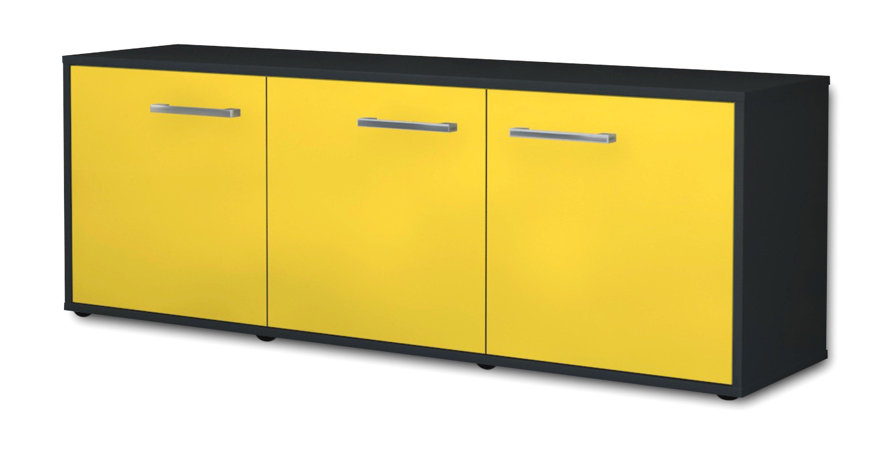 Lowboard - Allegra - Design Farbakzent - Freistehend mit Griffe 136 cm Anthrazit