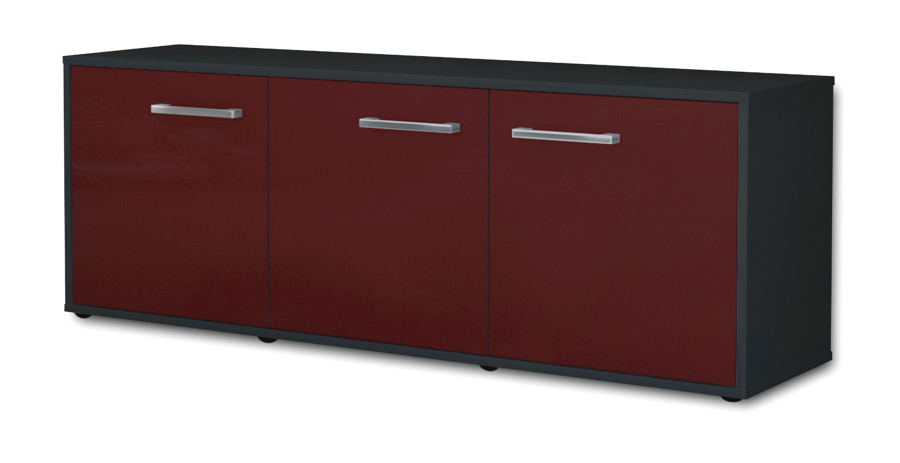 Lowboard - Allegra - Design Farbakzent - Freistehend mit Griffe 136 cm Anthrazit