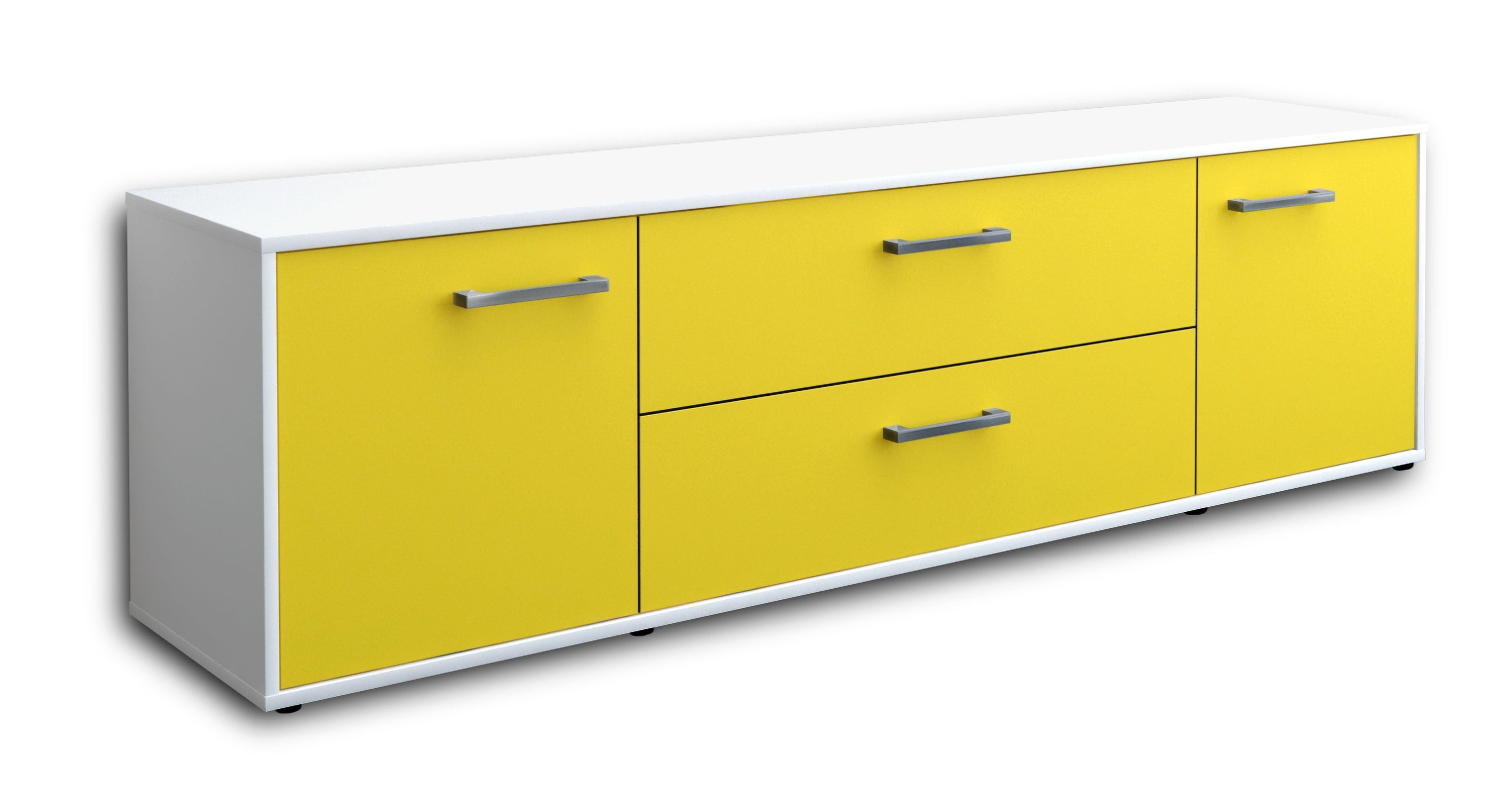Lowboard - Aquilina - Design Farbakzent - Freistehend mit Griffe 180 cm Weiss