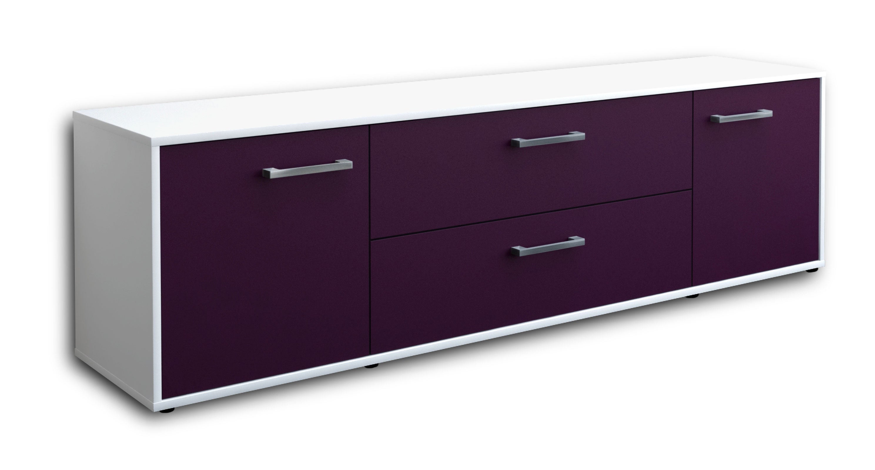 Lowboard - Aquilina - Design Farbakzent - Freistehend mit Griffe 180 cm Weiss