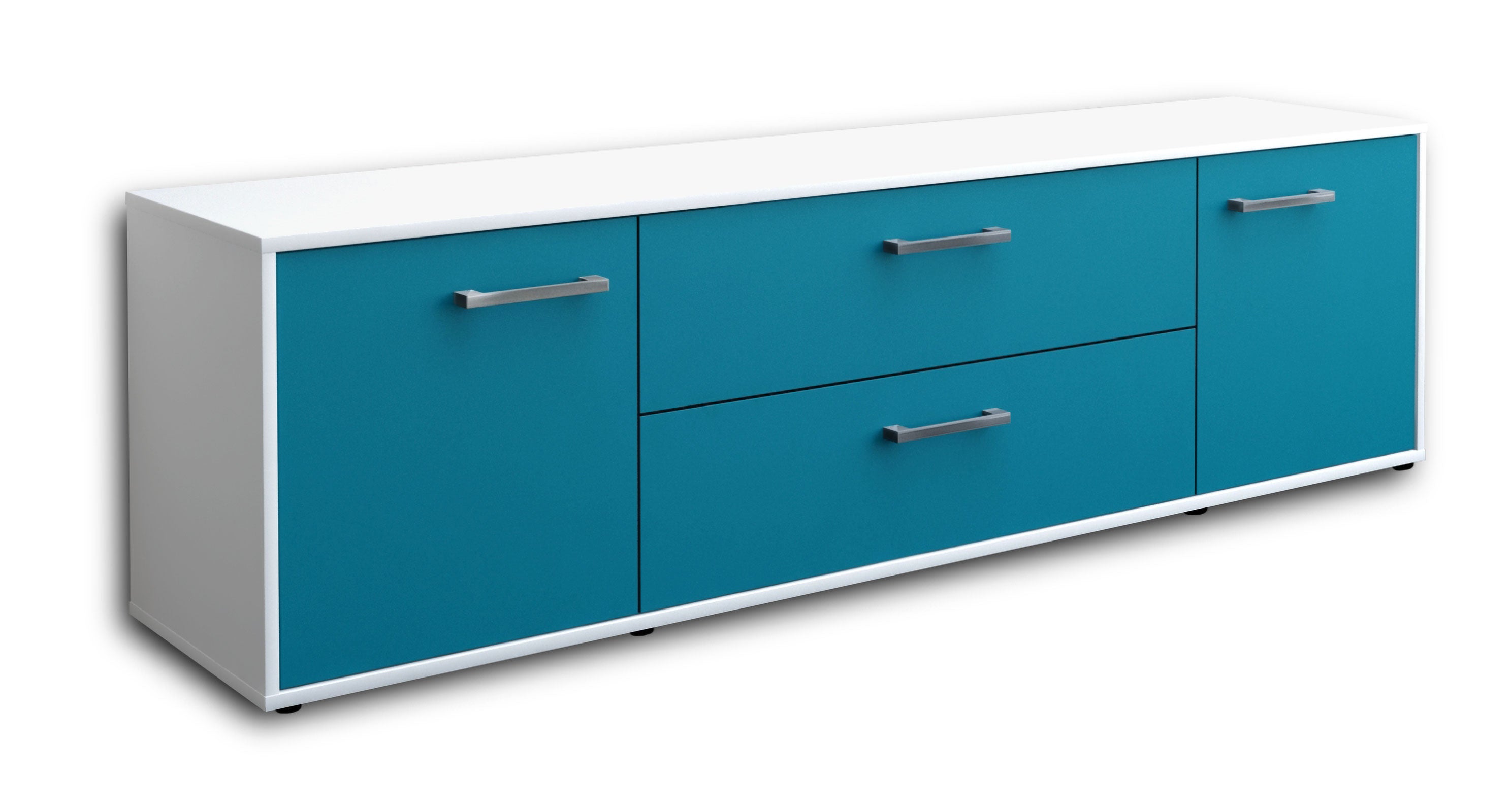 Lowboard - Aquilina - Design Farbakzent - Freistehend mit Griffe 180 cm Weiss