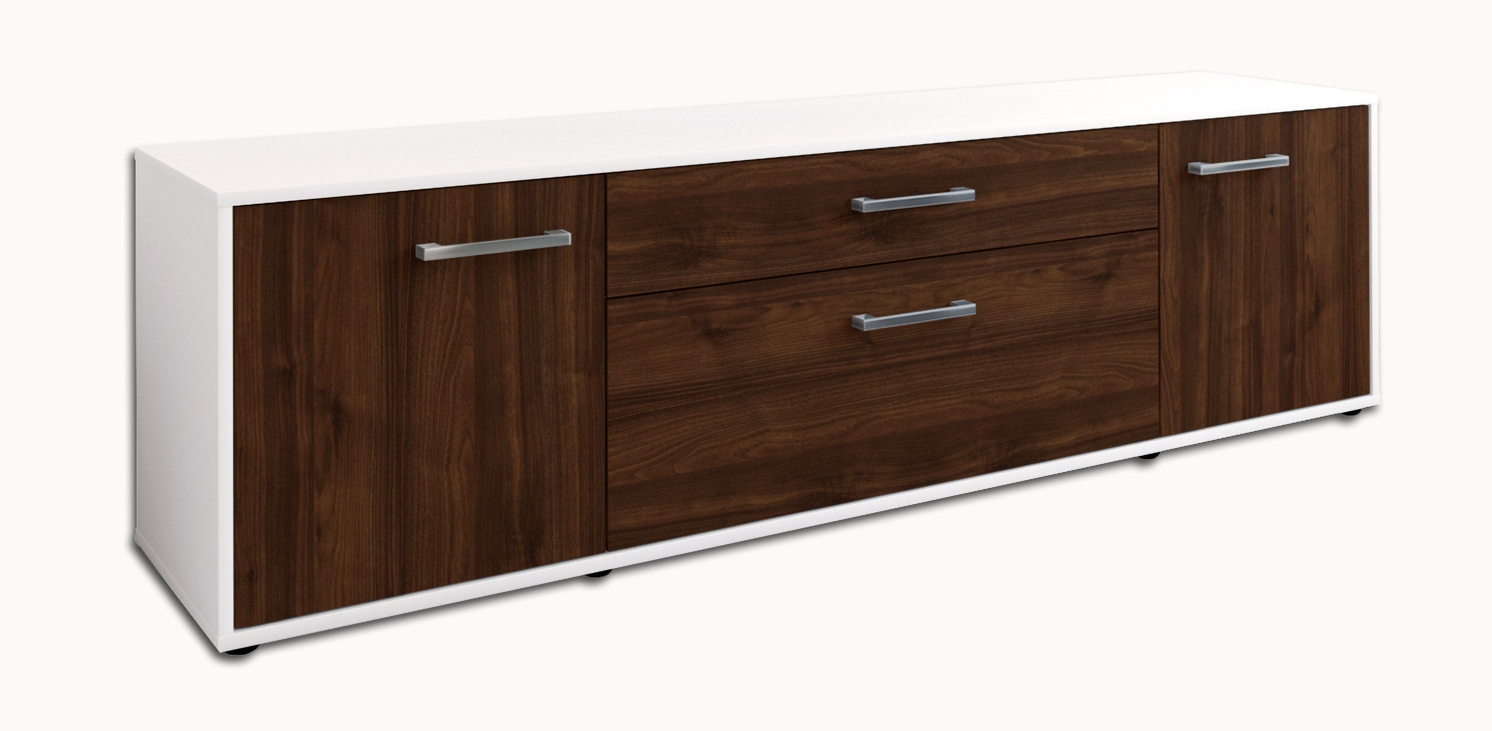 Lowboard - Aria - Design Holzdekor - Freistehend mit Griffe 180 cm Weiss