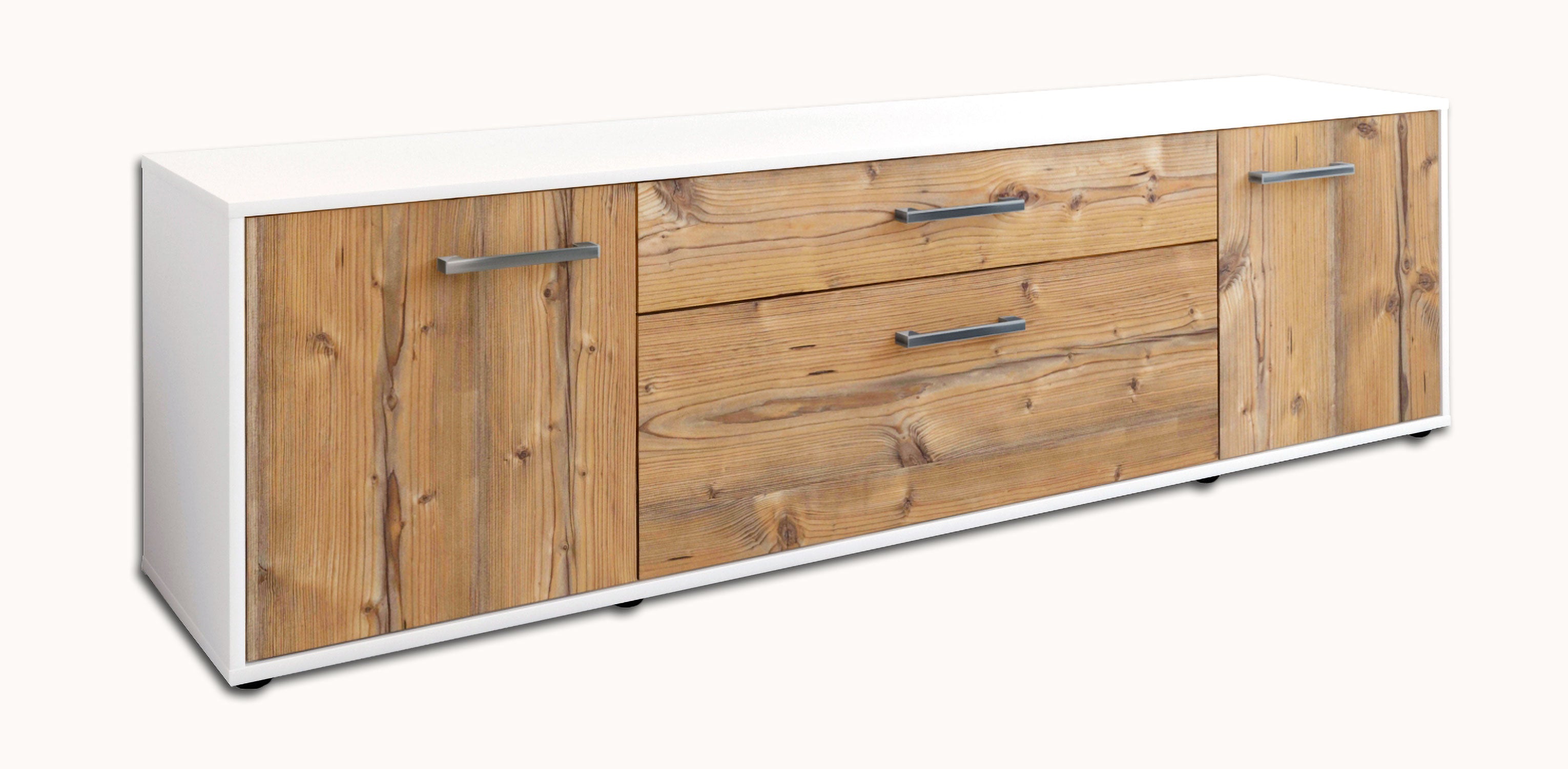 Lowboard - Aria - Design Holzdekor - Freistehend mit Griffe 180 cm Weiss