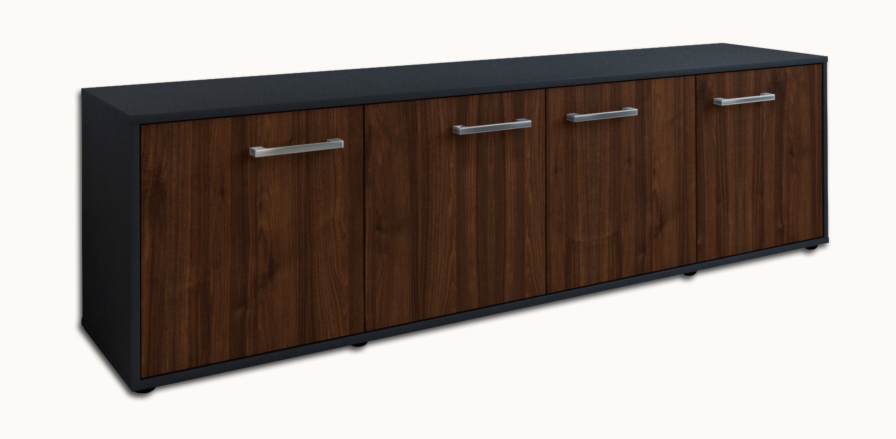 Lowboard - Antonia - Design Holzdekor - Freistehend mit Griffe 180 cm Anthrazit