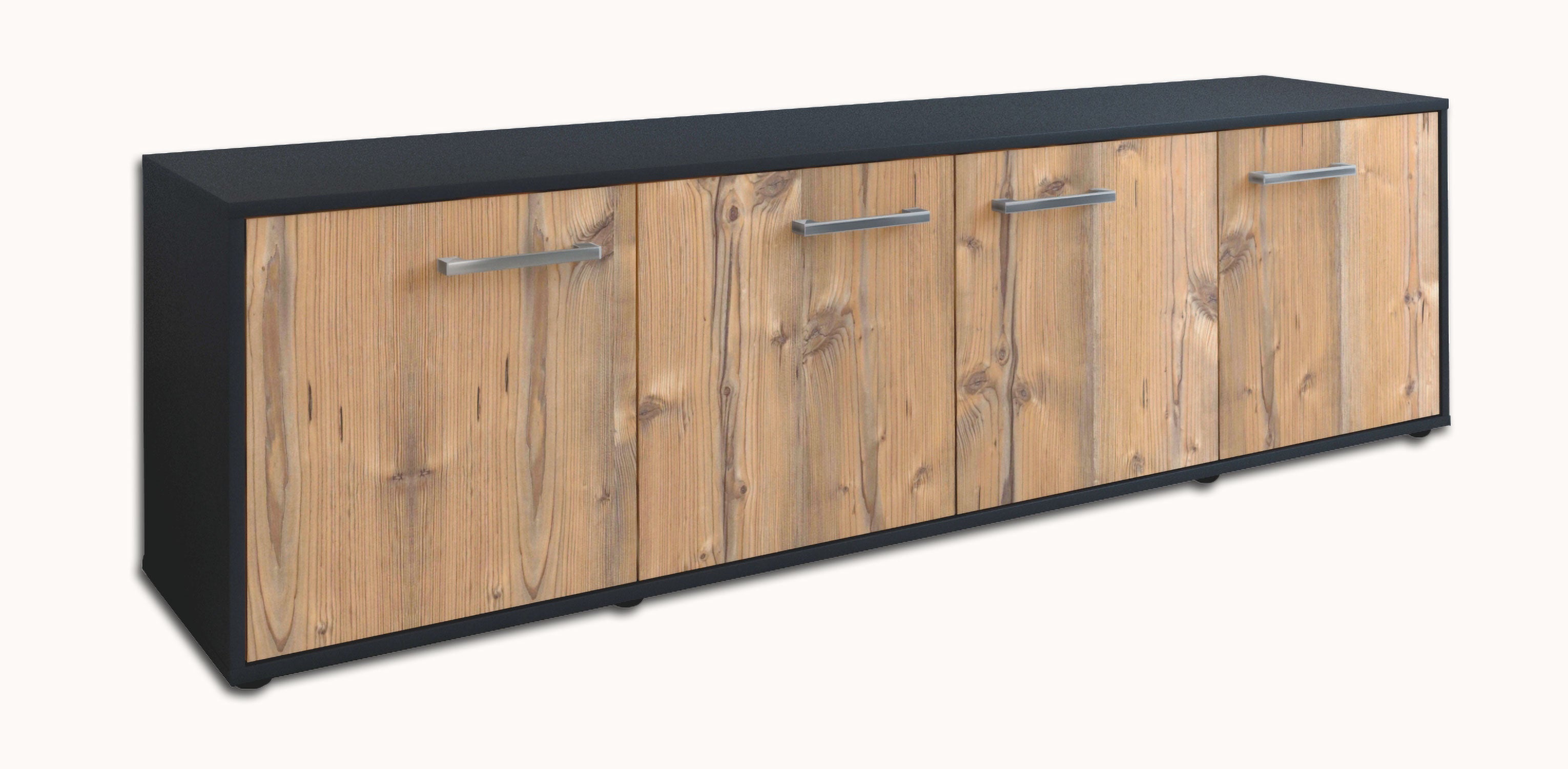 Lowboard - Antonia - Design Holzdekor - Freistehend mit Griffe 180 cm Anthrazit