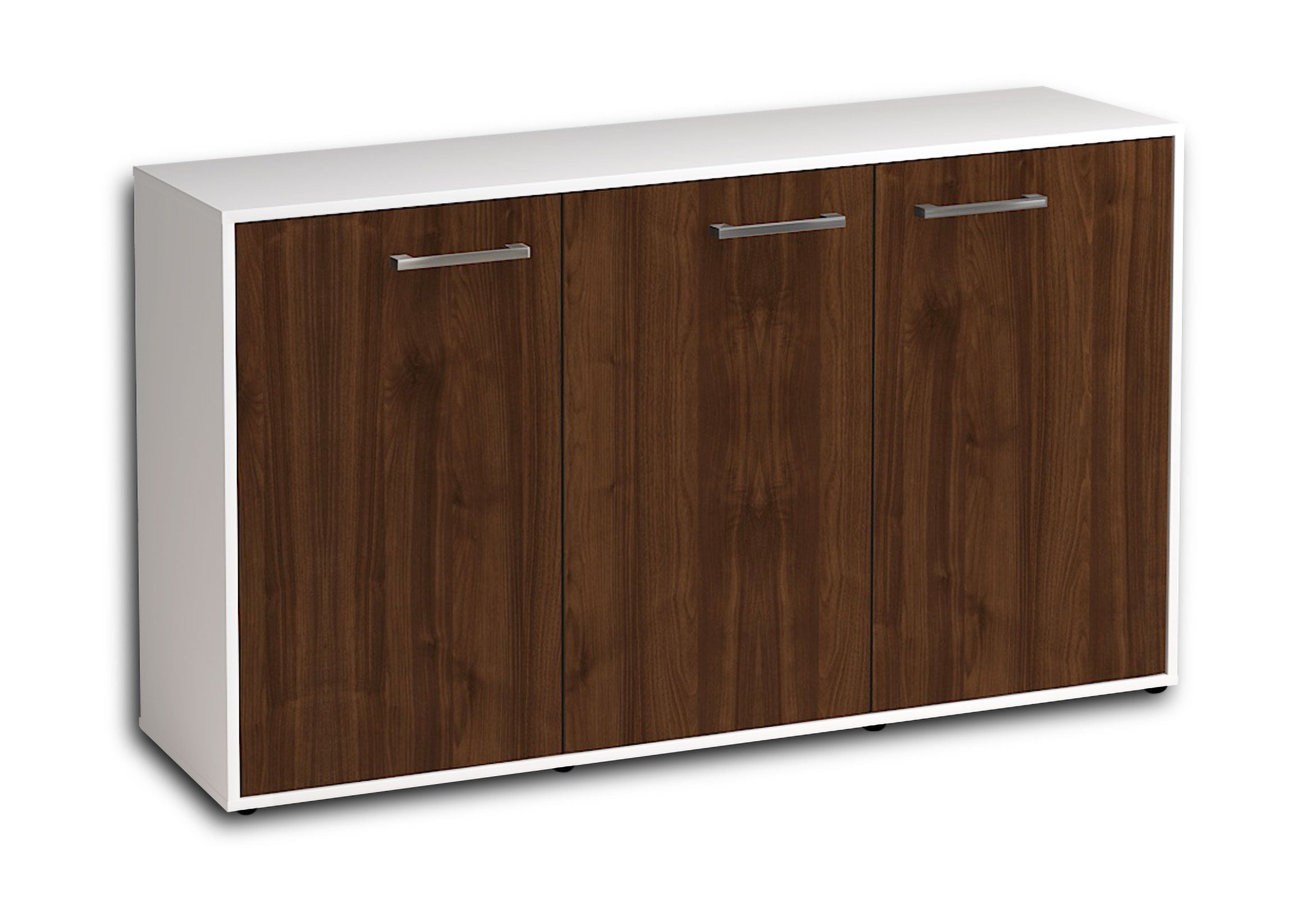 Sideboard - Delia - Design Holzdekor - Freistehend mit Griffe 136 cm Weiss