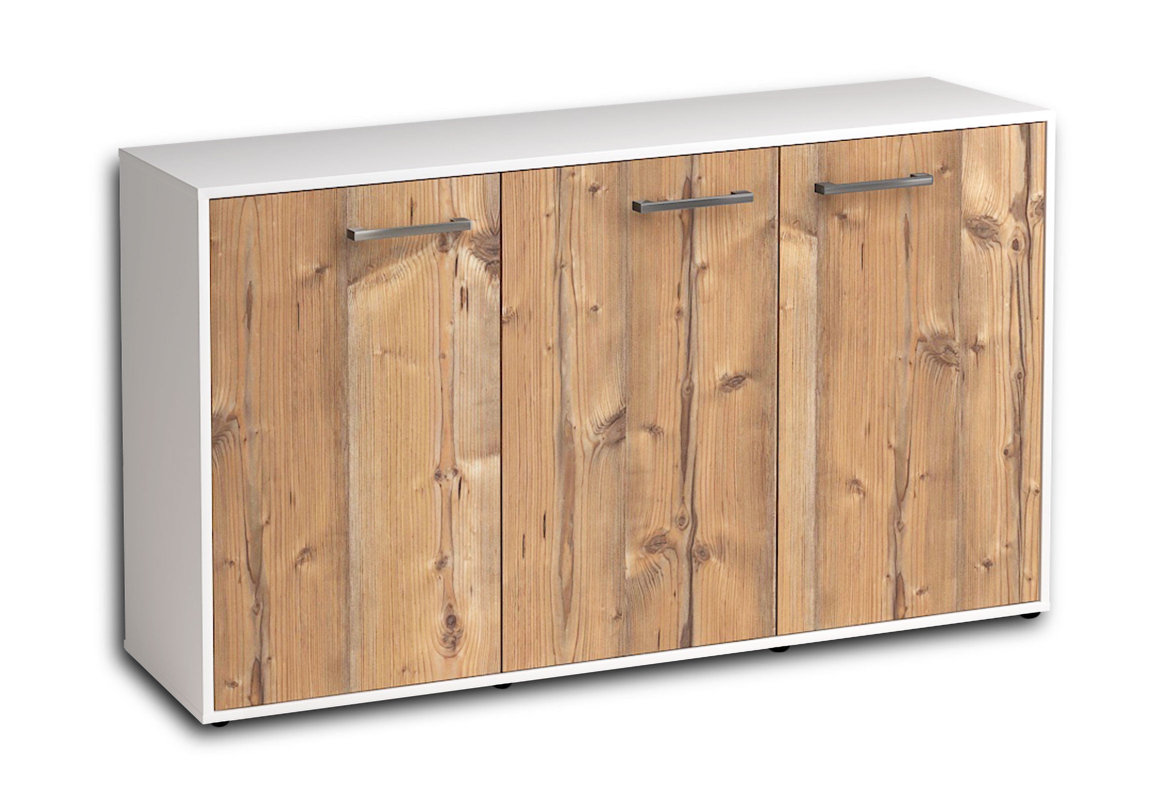 Sideboard - Delia - Design Holzdekor - Freistehend mit Griffe 136 cm Weiss