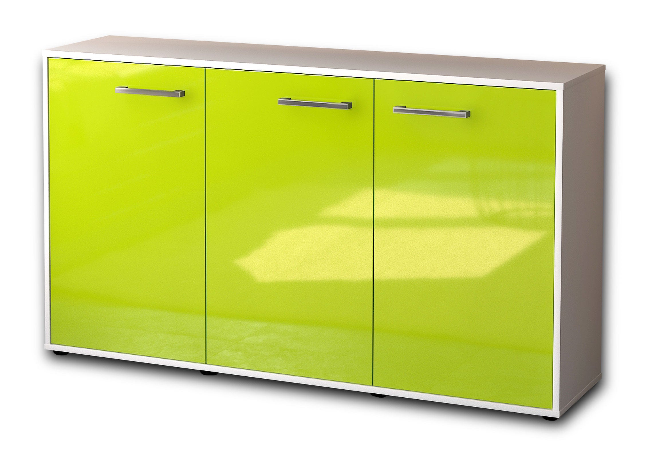 Sideboard - Delia - Design Hochglanz - Freistehend mit Griffe 136 cm Weiss