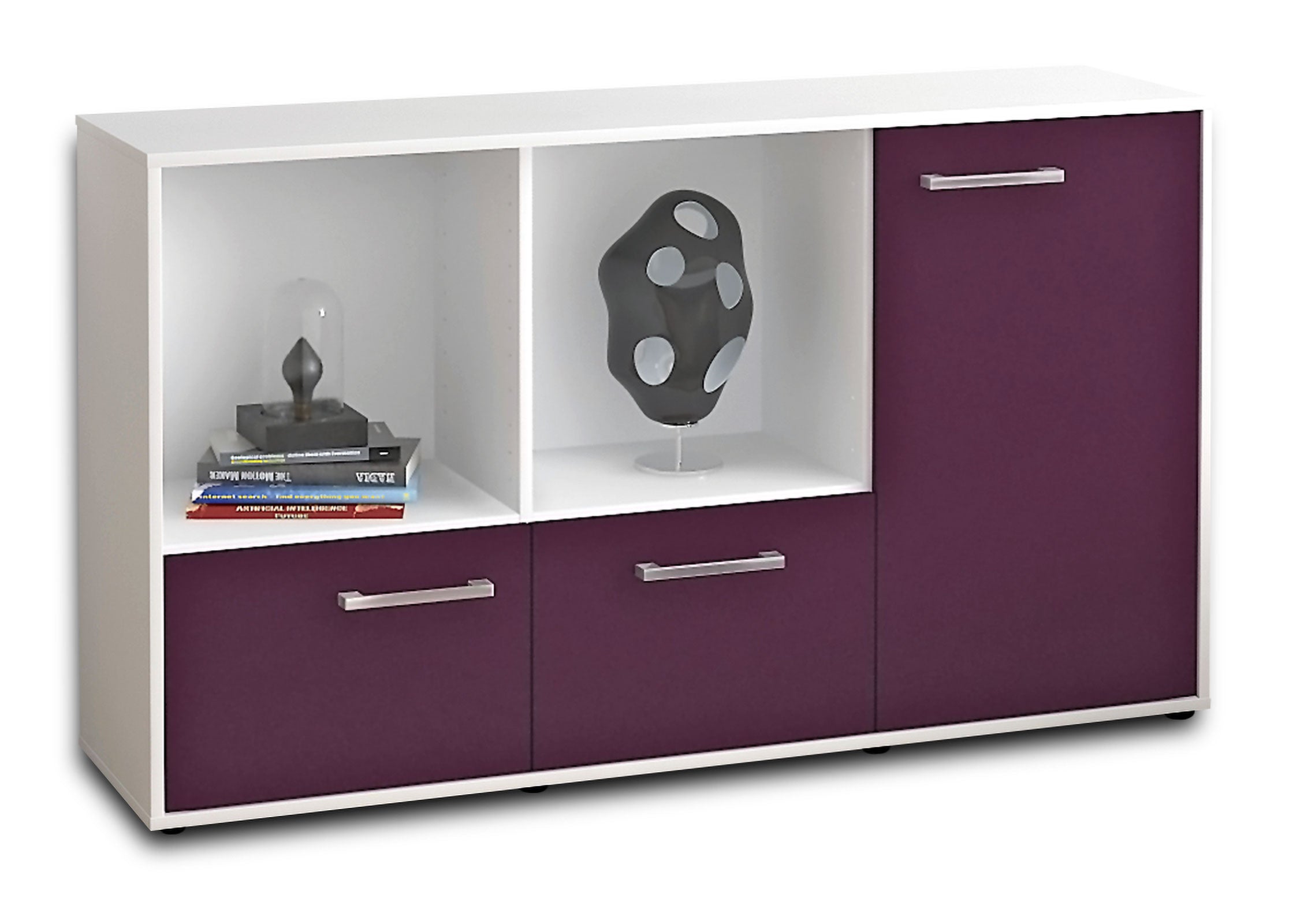 Sideboard - Dolcia - Design Farbakzent - Freistehend mit Griffe 136 cm Weiss