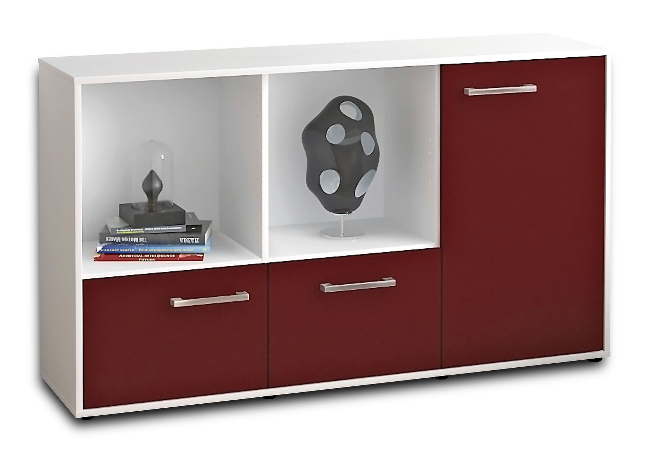 Sideboard - Dolcia - Design Farbakzent - Freistehend mit Griffe 136 cm Weiss