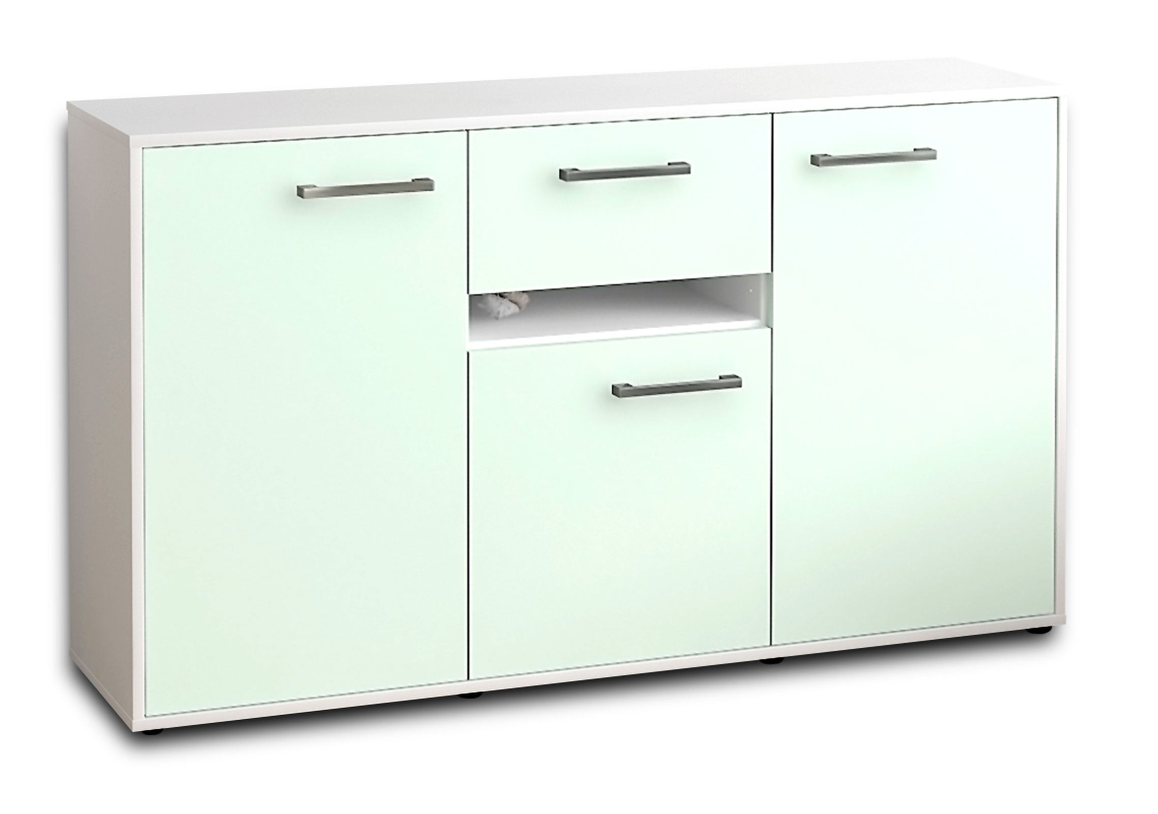 Sideboard - Dorina - Design Farbakzent - Freistehend mit Griffe 136 cm Weiss