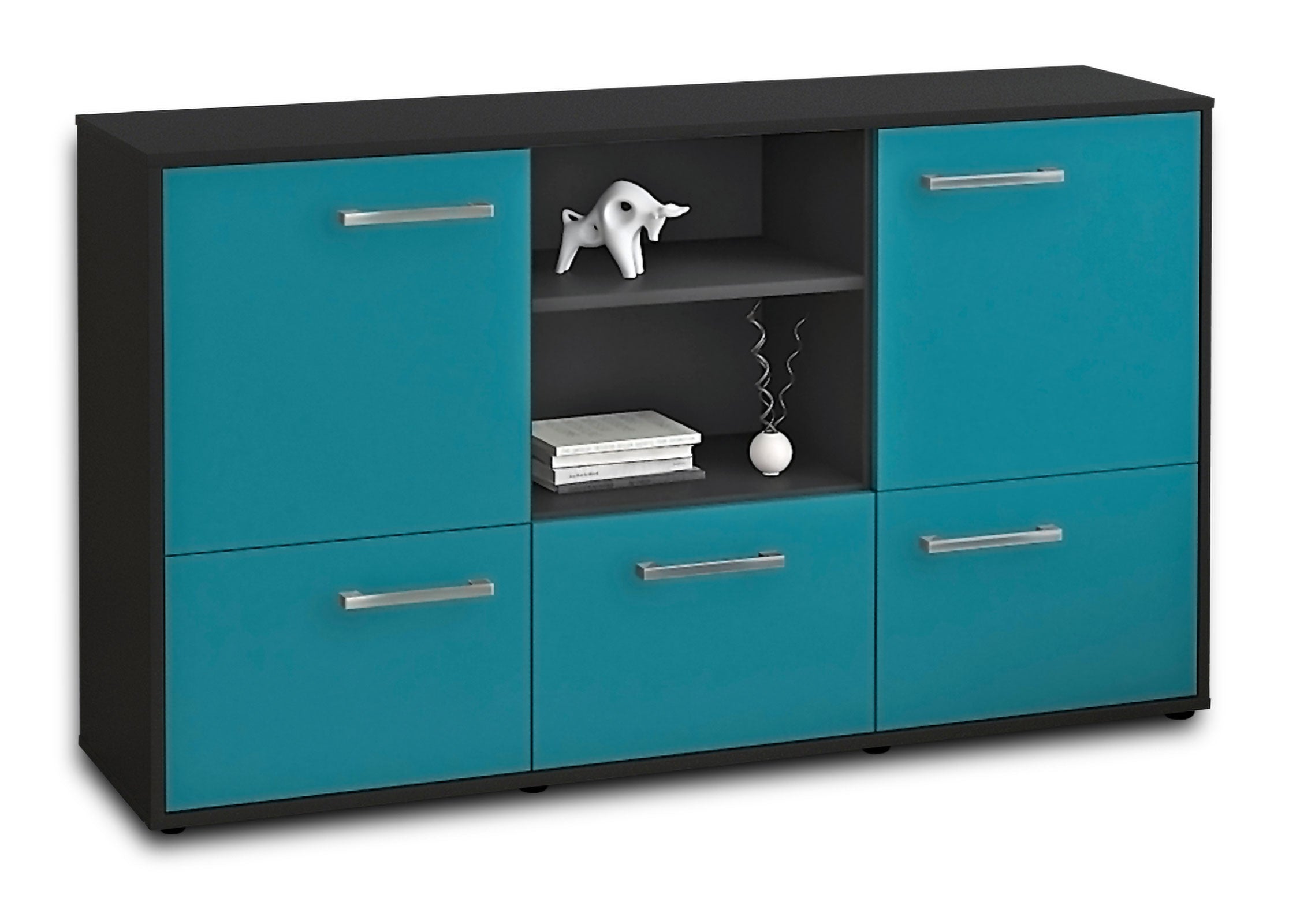 Sideboard - Diellza - Design Farbakzent - Freistehend mit Griffe 136 c