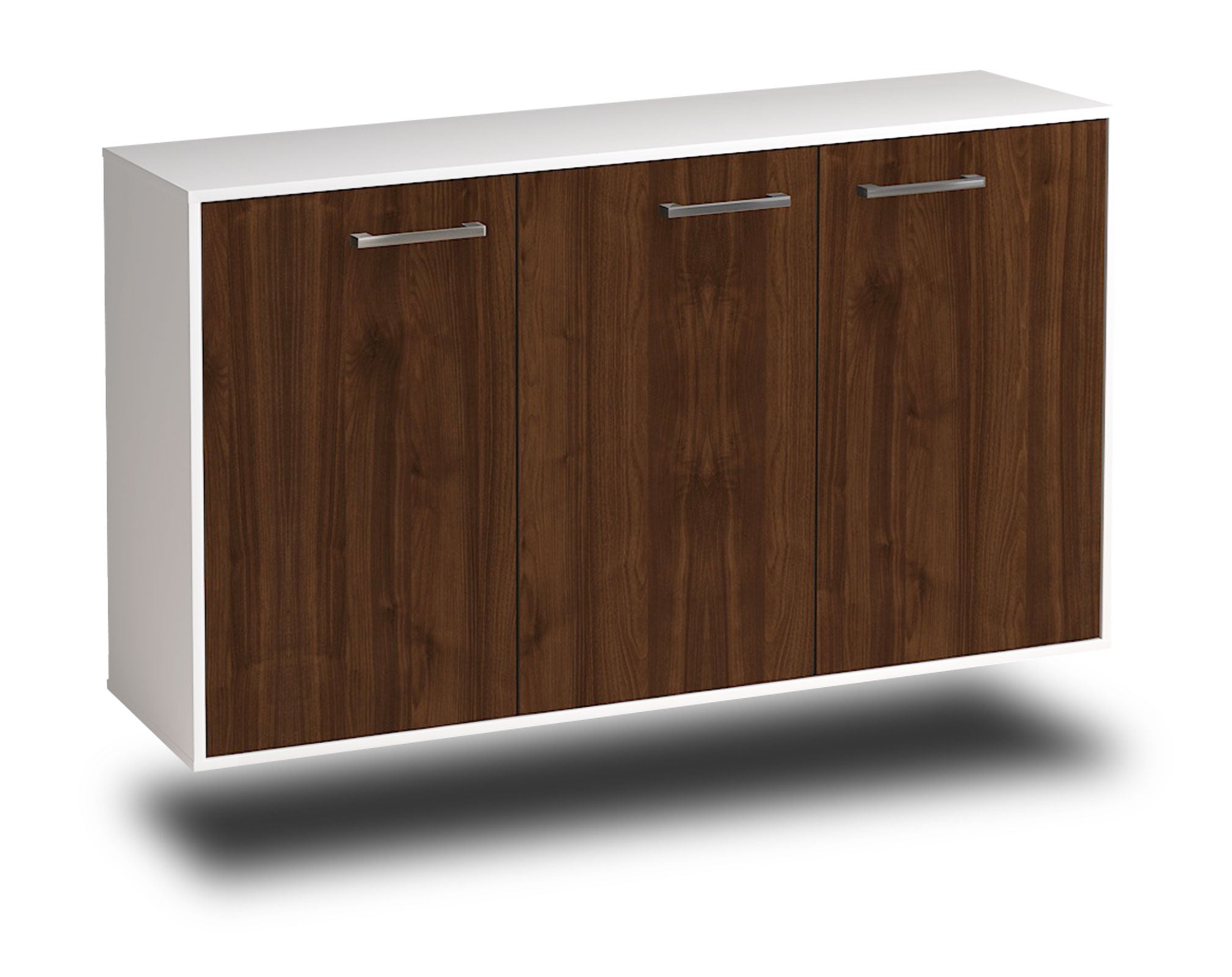 Sideboard - Delia - Design Holzdekor - Wandmontage mit Griffe 136 cm Weiss