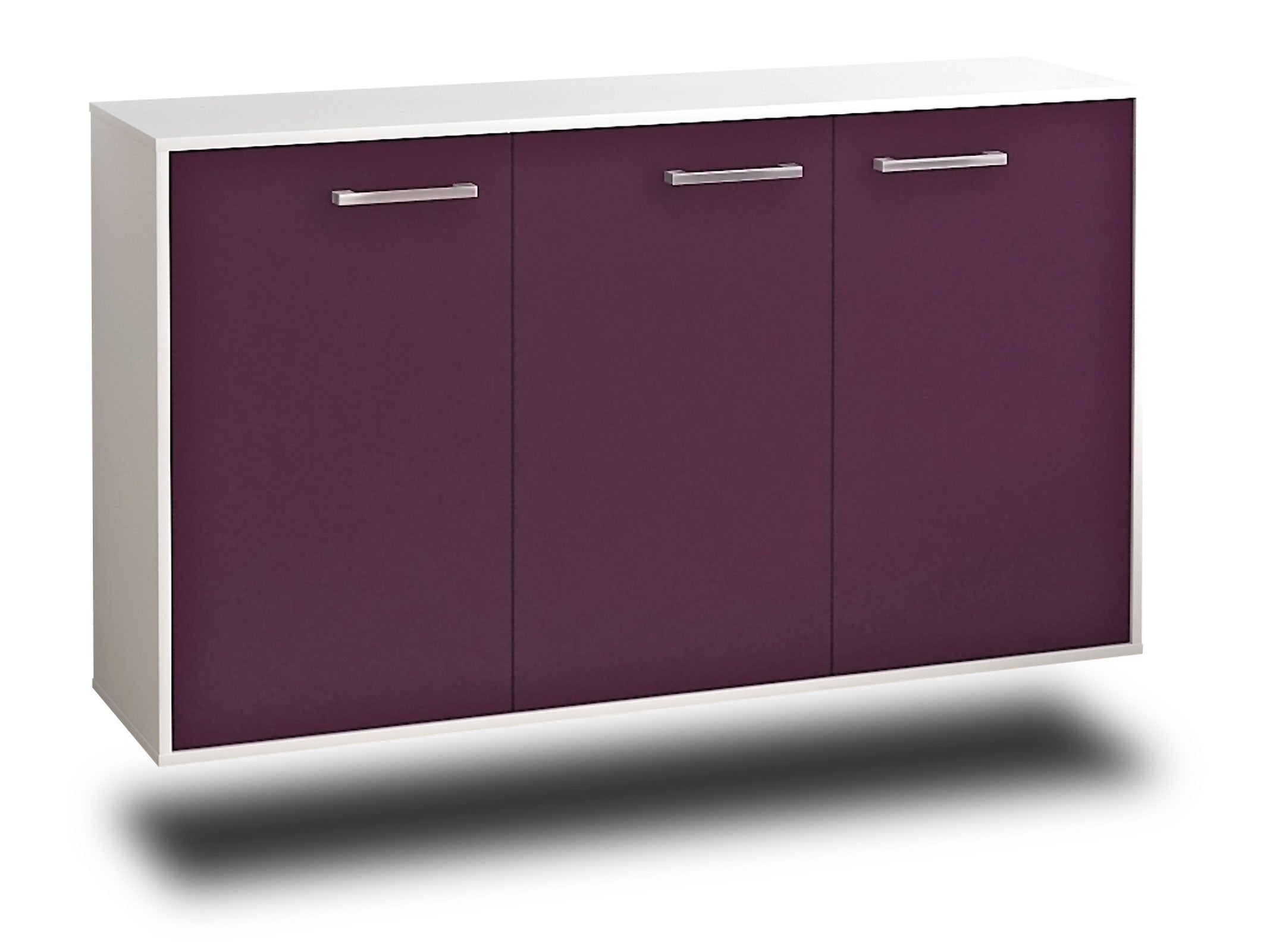 Sideboard - Delia - Design Farbakzent - Wandmontage mit Griffe 136 cm Weiss