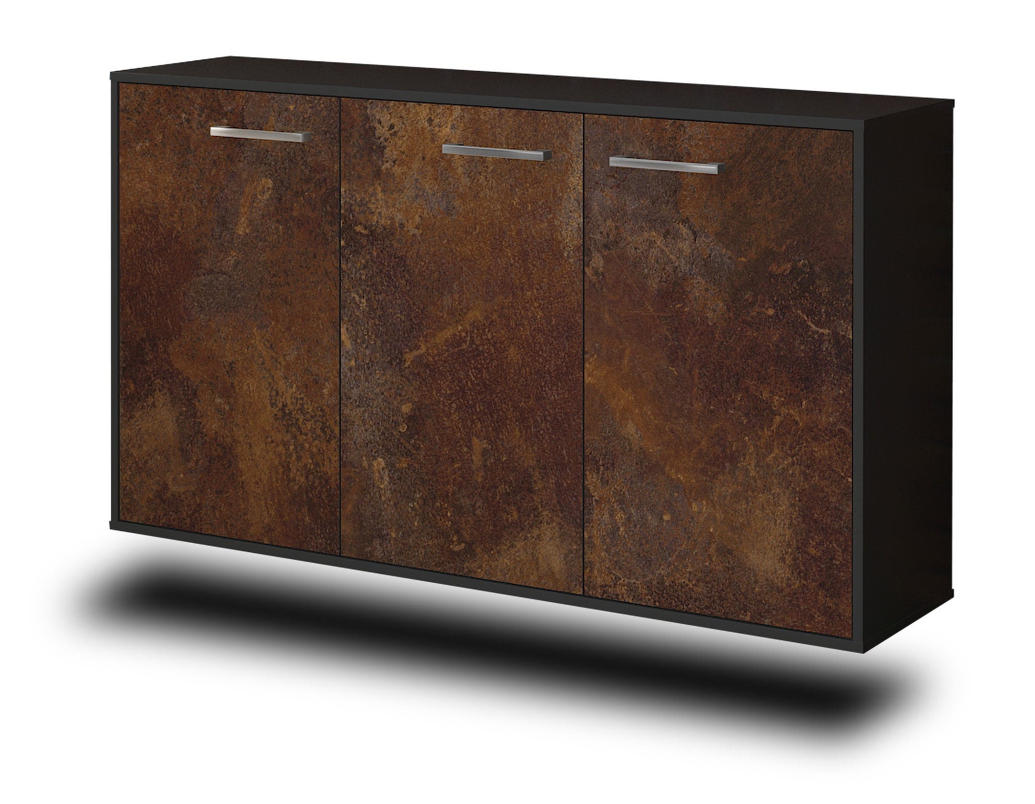 Sideboard - Delia - Design Industrie Stil - Wandmontage mit Griffe 136 cm Anthrazit