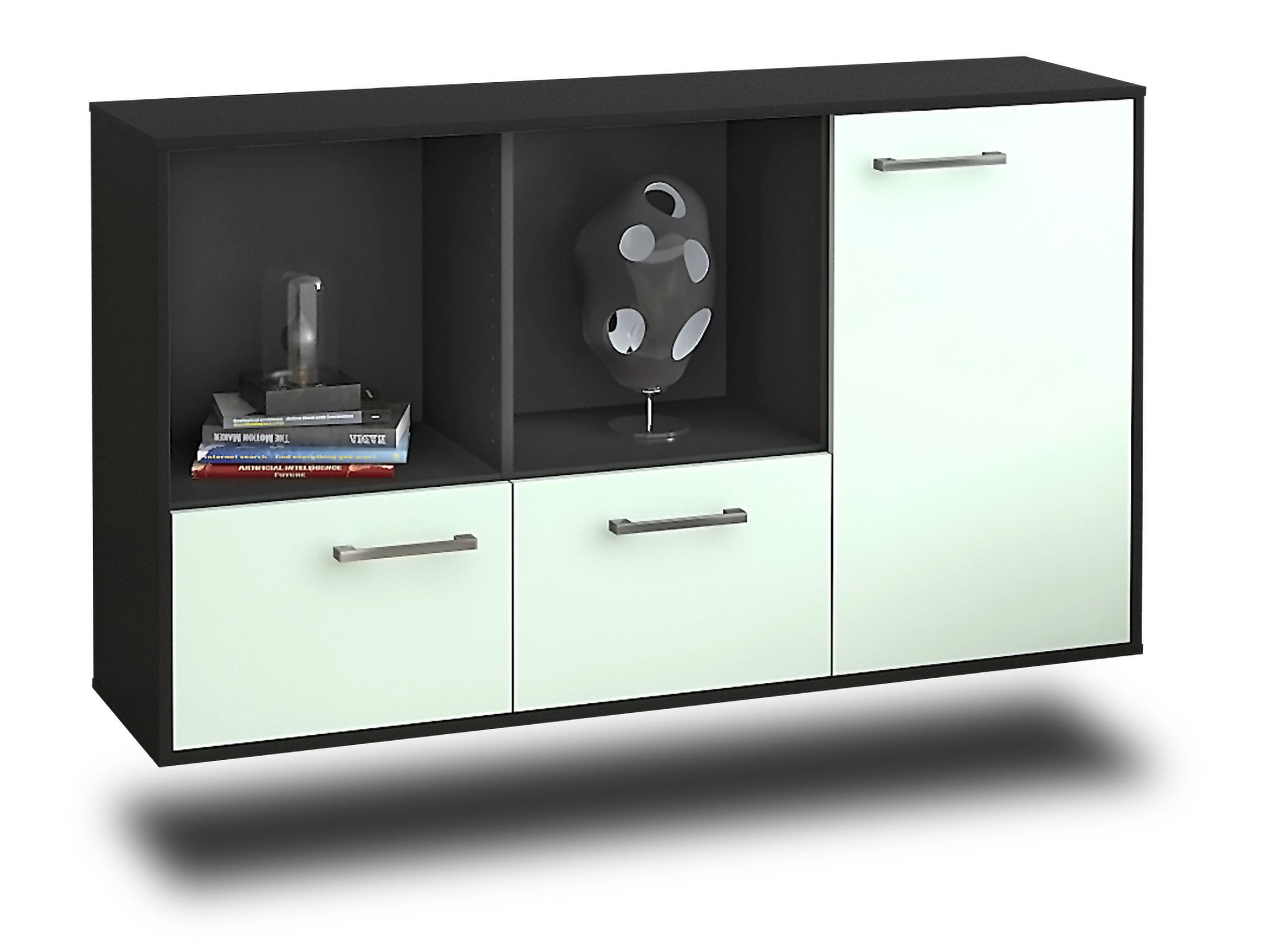 Sideboard - Dolcia - Design Farbakzent - Wandmontage mit Griffe 136 cm Anthrazit