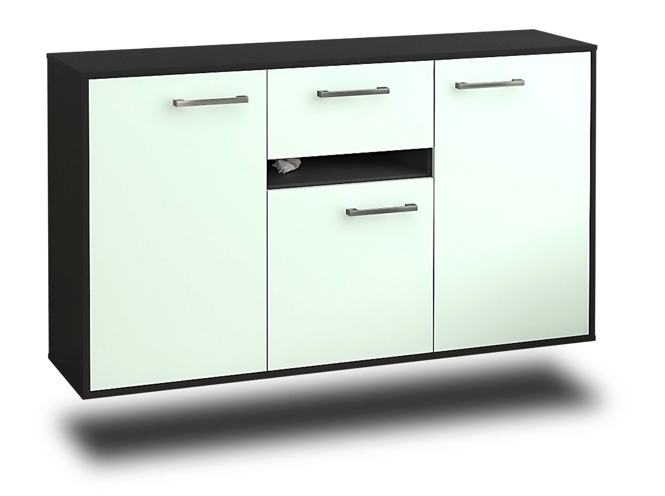 Sideboard - Dorina - Design Farbakzent - Wandmontage mit Griffe 136 cm Anthrazit