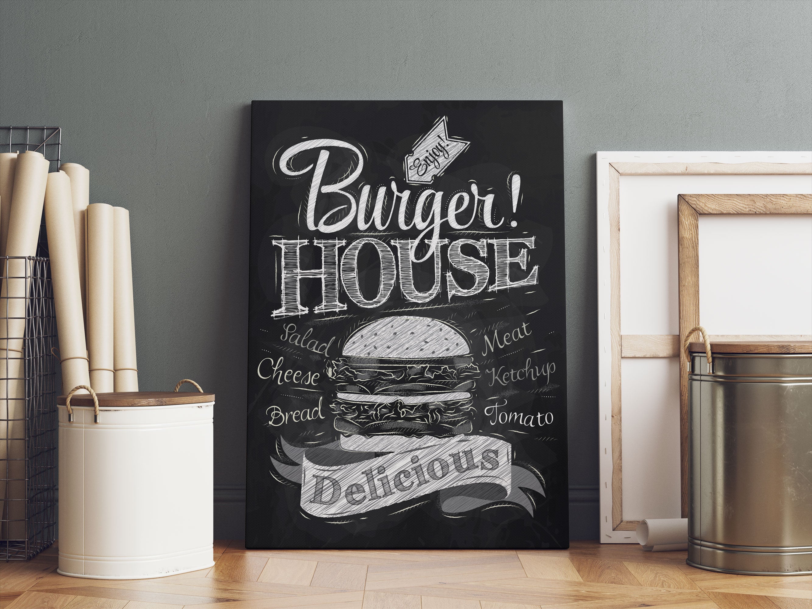 Burger House Leinwandbild Sofa