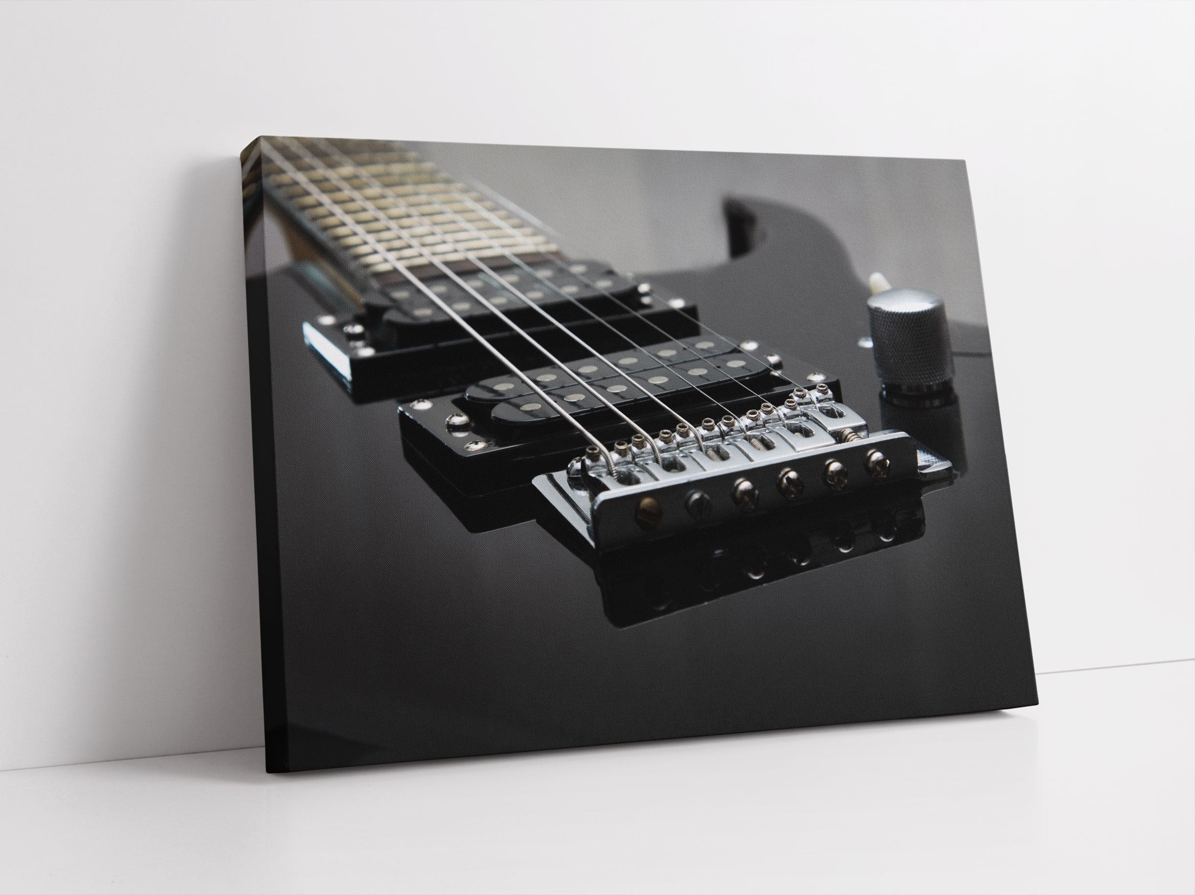 Black E-Guitar Leinwandbild Studio