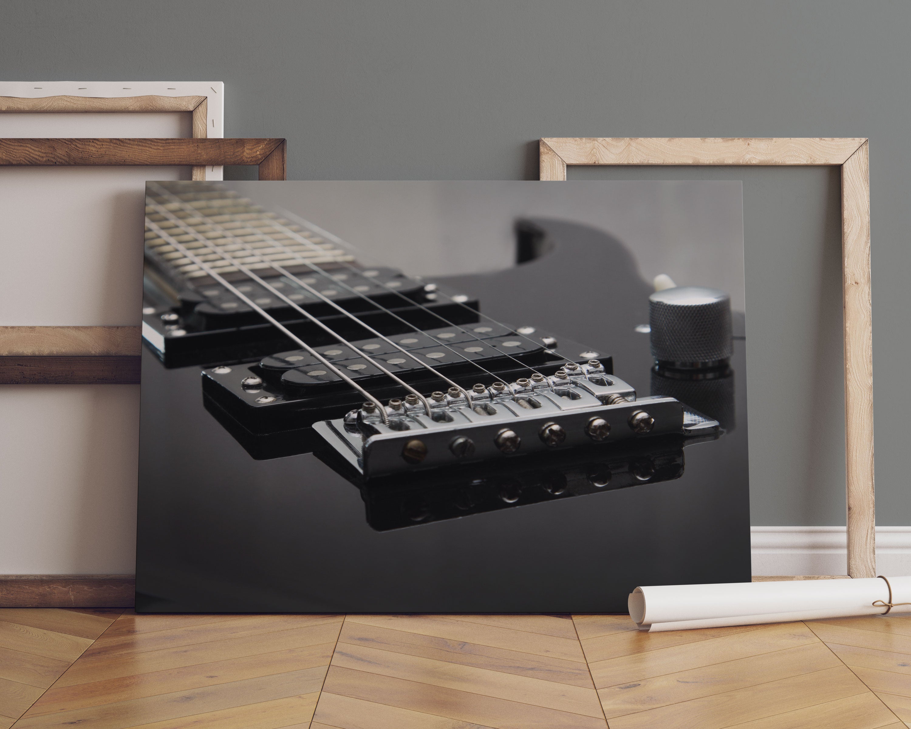 Black E-Guitar Leinwandbild Sofa