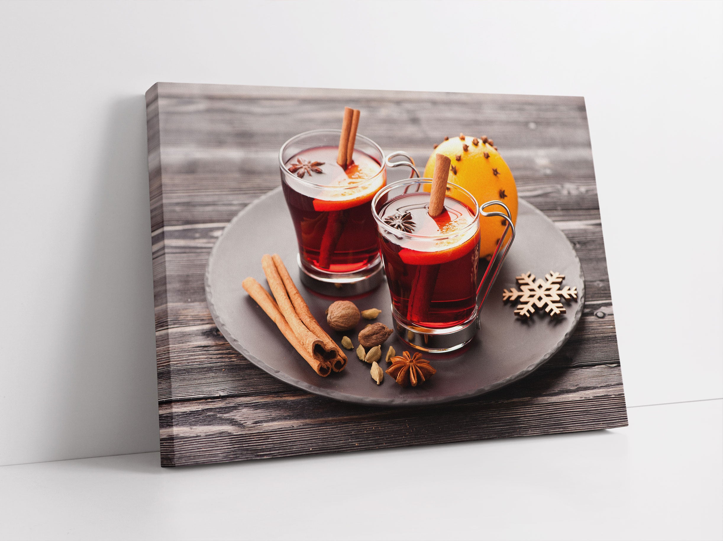 Aromatischer Glühwein mit Zimt Leinwandbild Studio