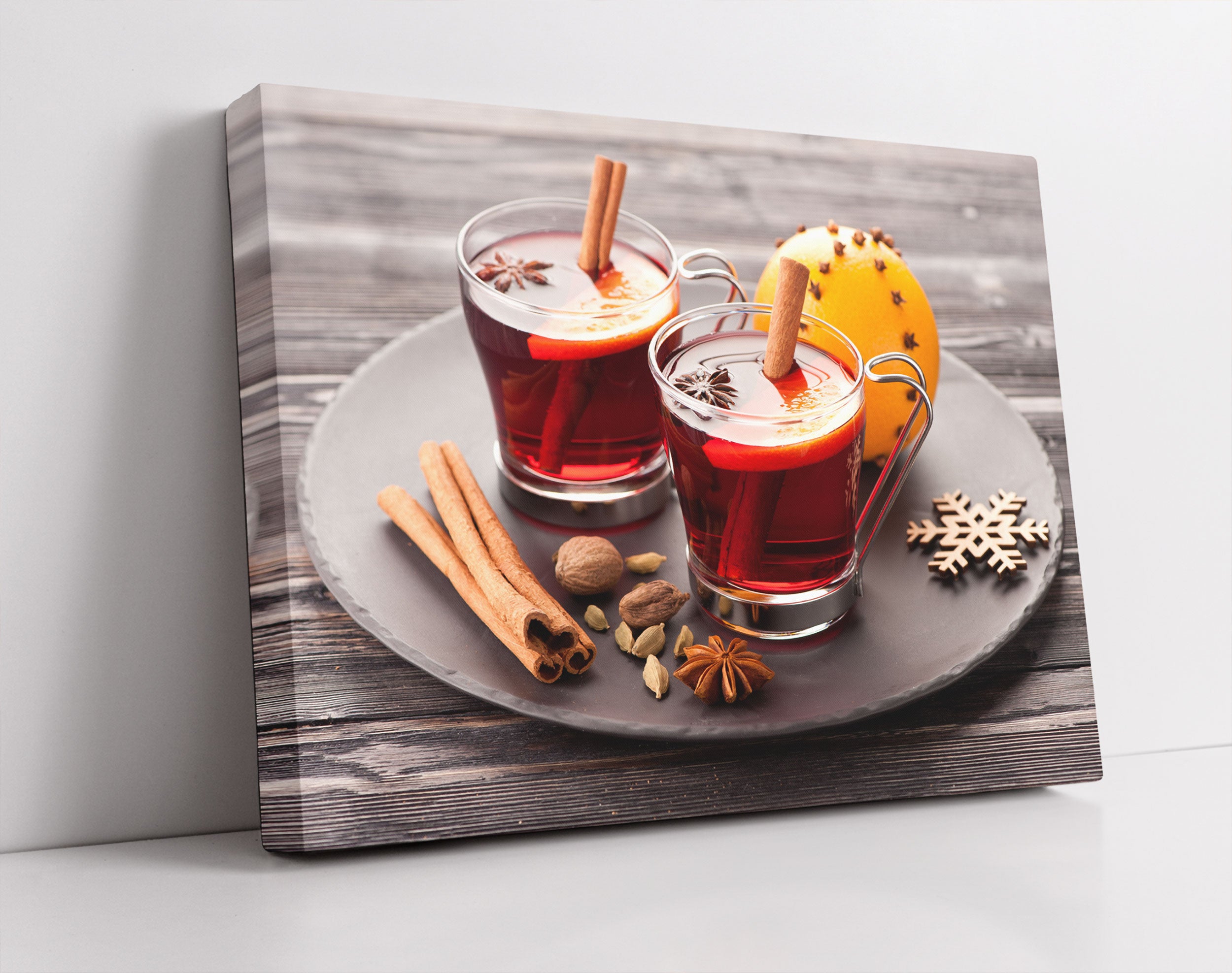 Aromatischer Glühwein mit Zimt - Leinwandbild