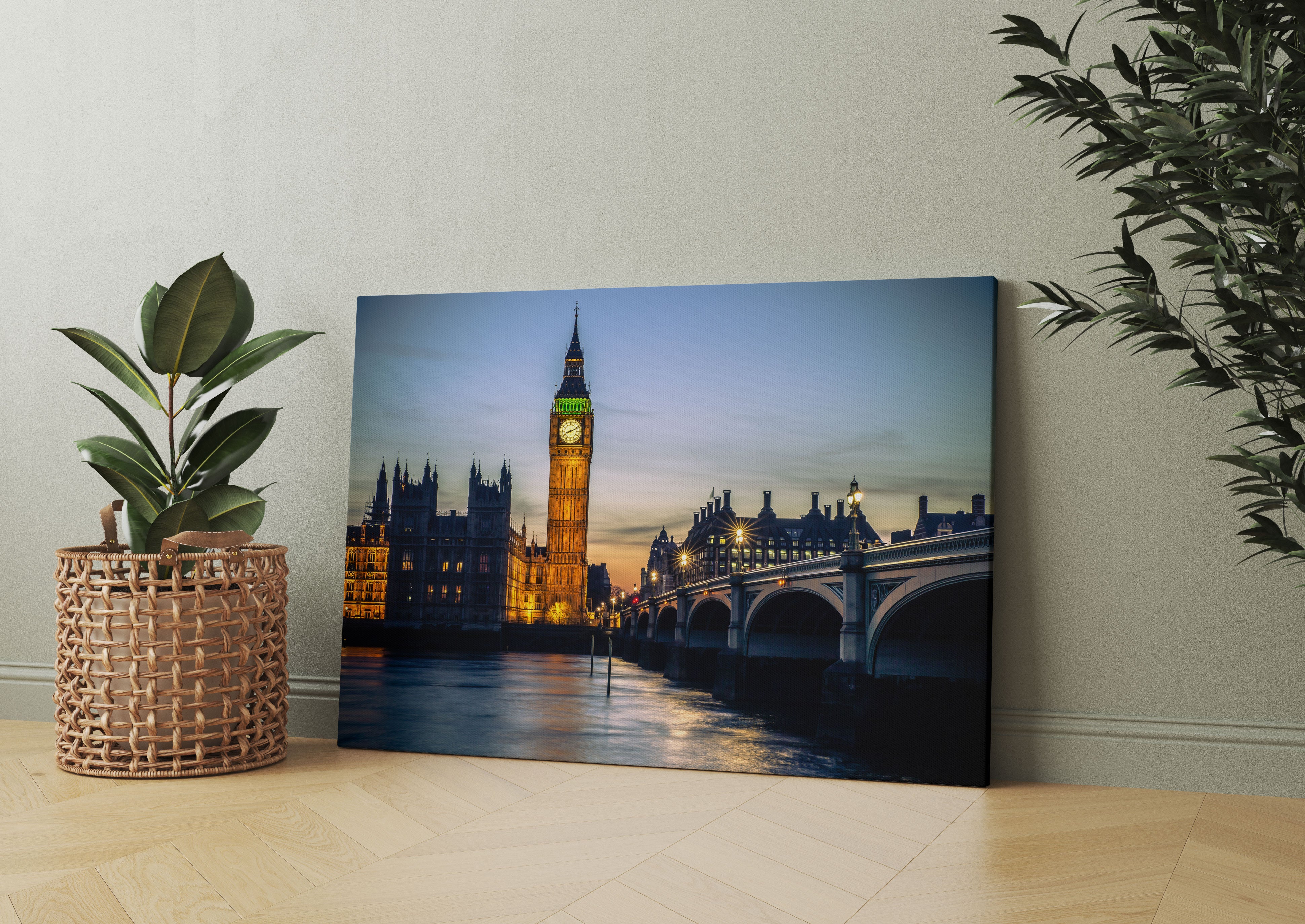 Big Ben bei Nacht Leinwandbild Wohnzimmer