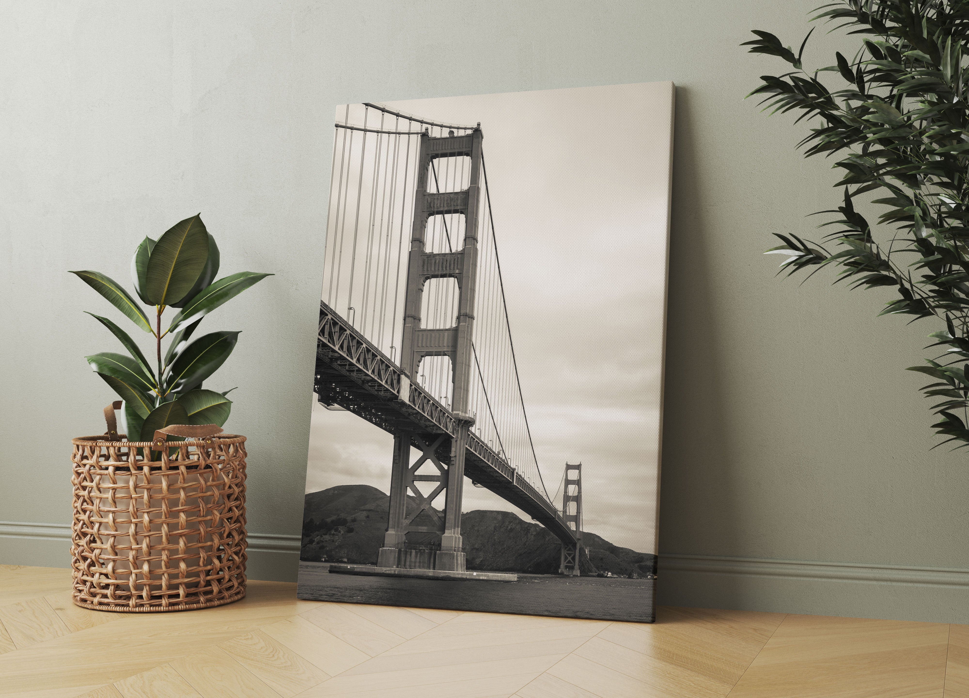 Blick auf Brücke in San Francisco Leinwandbild Wohnzimmer