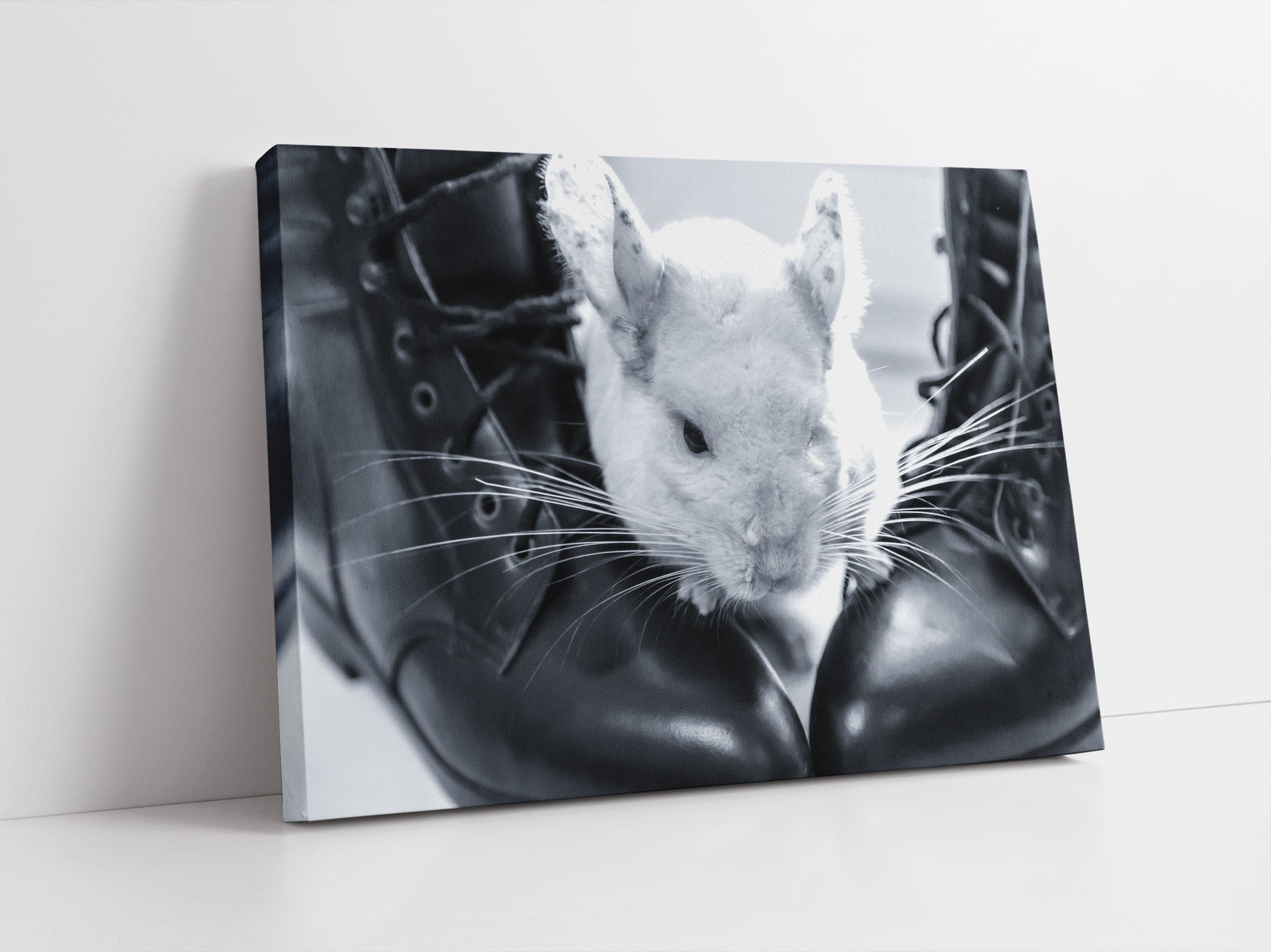 Chinchilla zwischen Schuhen Leinwandbild Studio