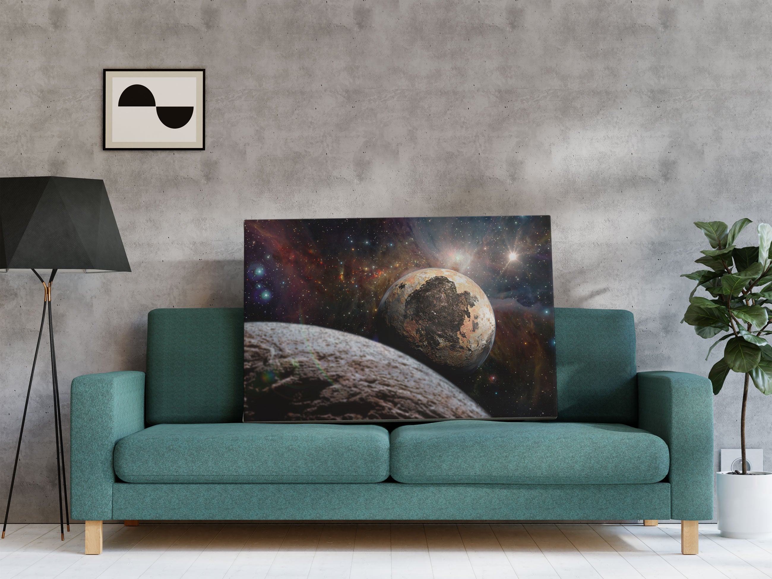 Alien Planeten im Weltall Leinwandbild Regal