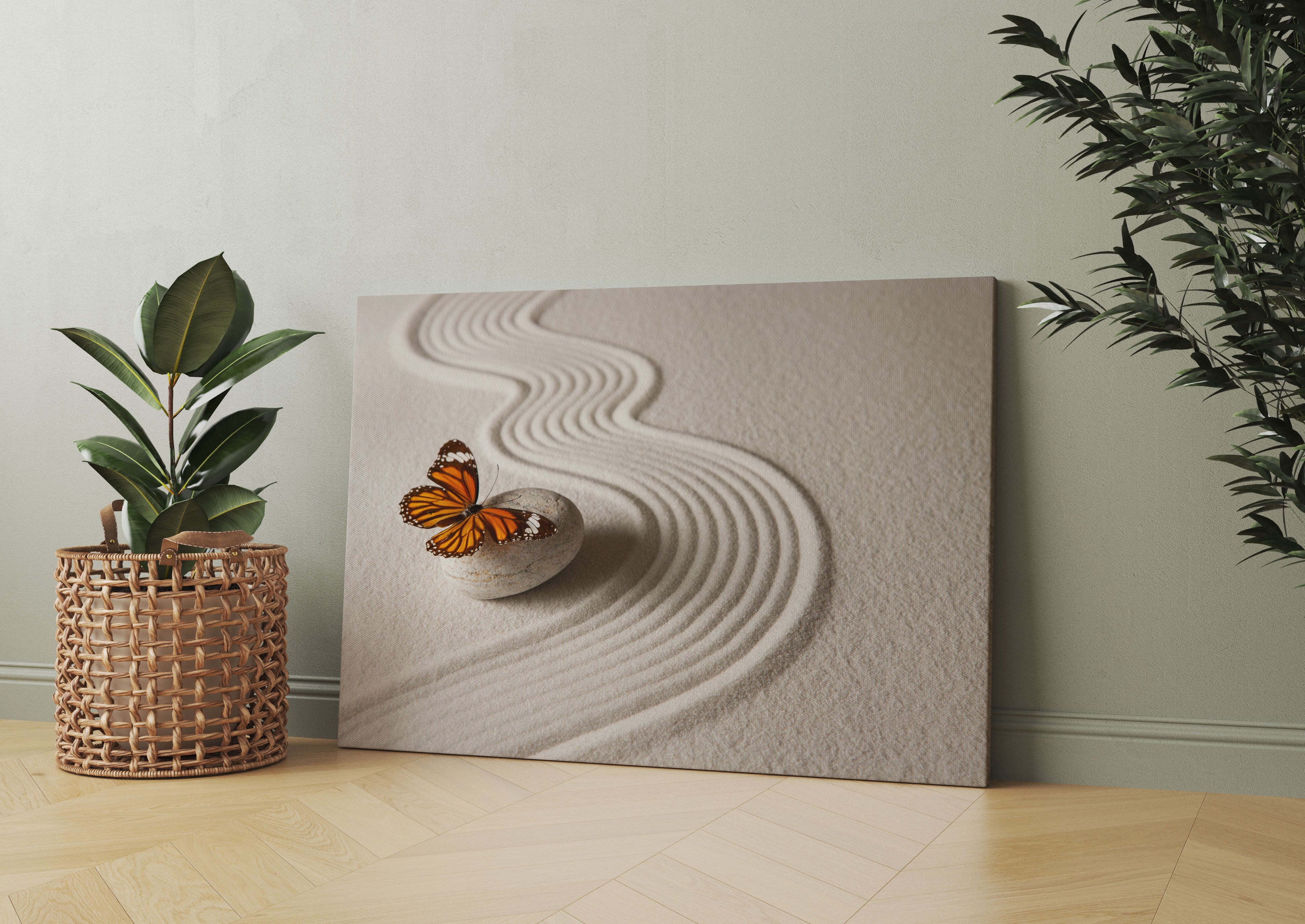 Zen Schmetterling Leinwandbild Wohnzimmer