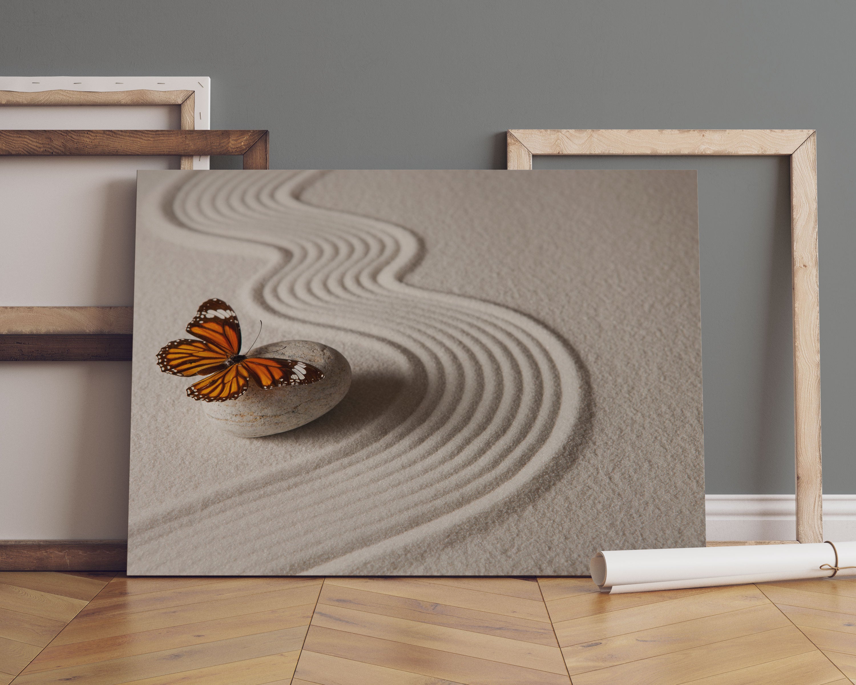 Zen Schmetterling Leinwandbild Sofa